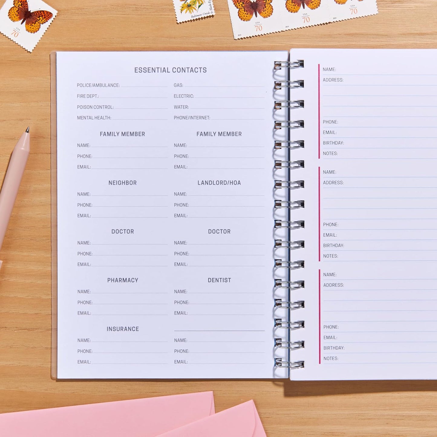 Erin Condren Inspired Collection Sky Flowers A5 Address Book