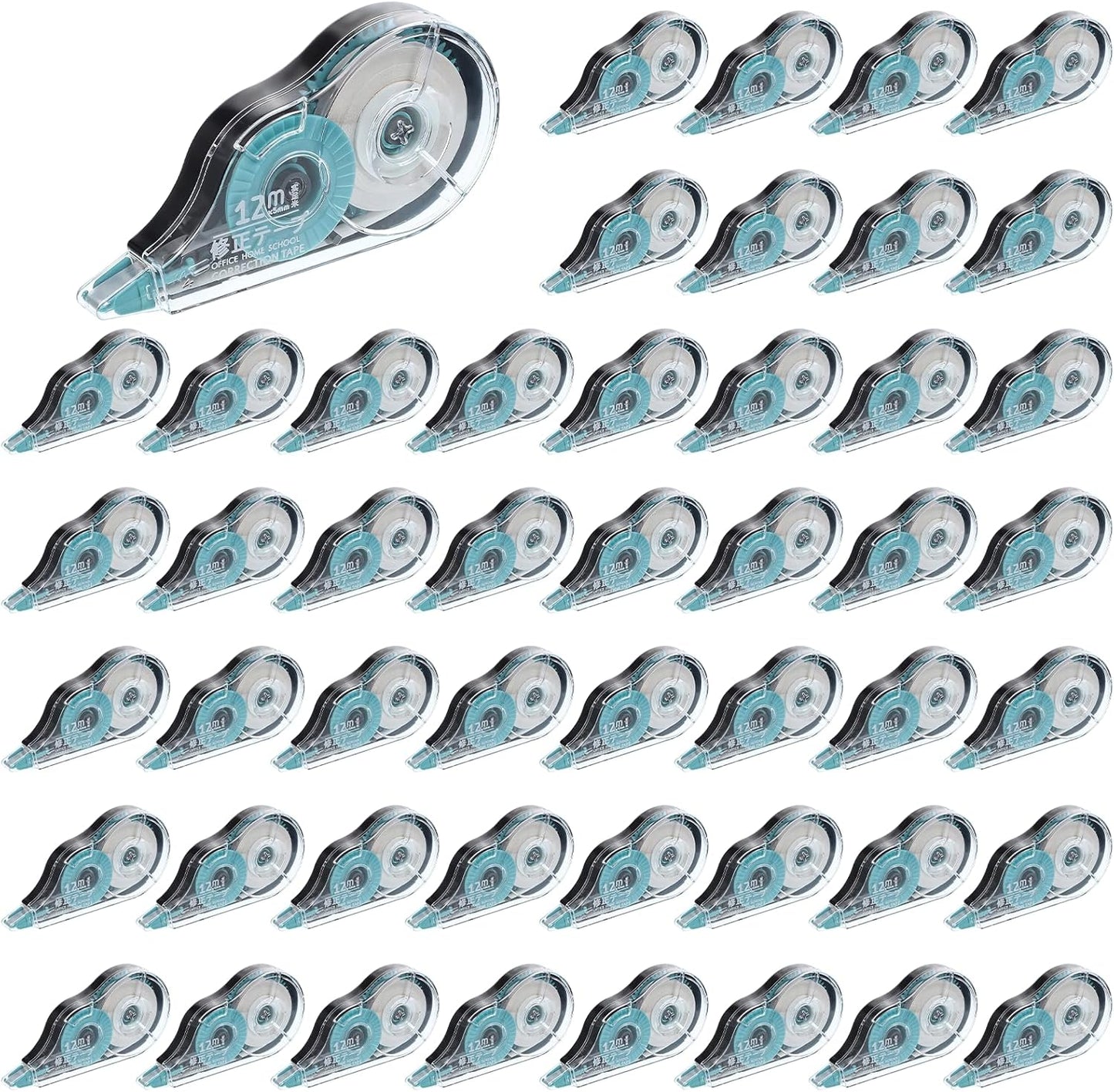simarro 48 Pack White Correction Tape, 0.2 Inch x 39.4 Feet Easy To Use Classroom Correction Tape Wipe out Applicator Translucent Dispenser Shows for School Office Note Journal