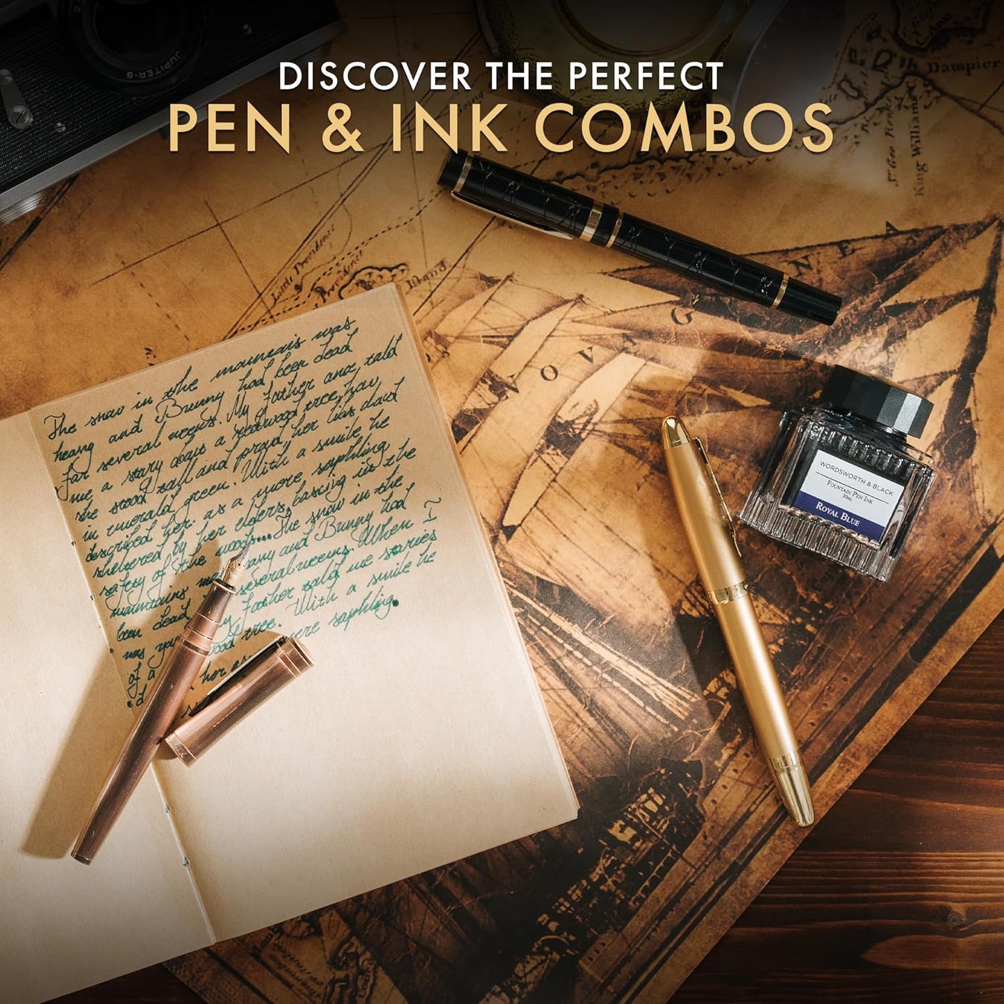 Wordsworth and Black Fountain Pen Ink Bottle (30 ml) Premium Luxury Edition, [Racing Green] Fountain Pens Bottled Ink; Classic Designed Bottle Smooth Flow 30 ml