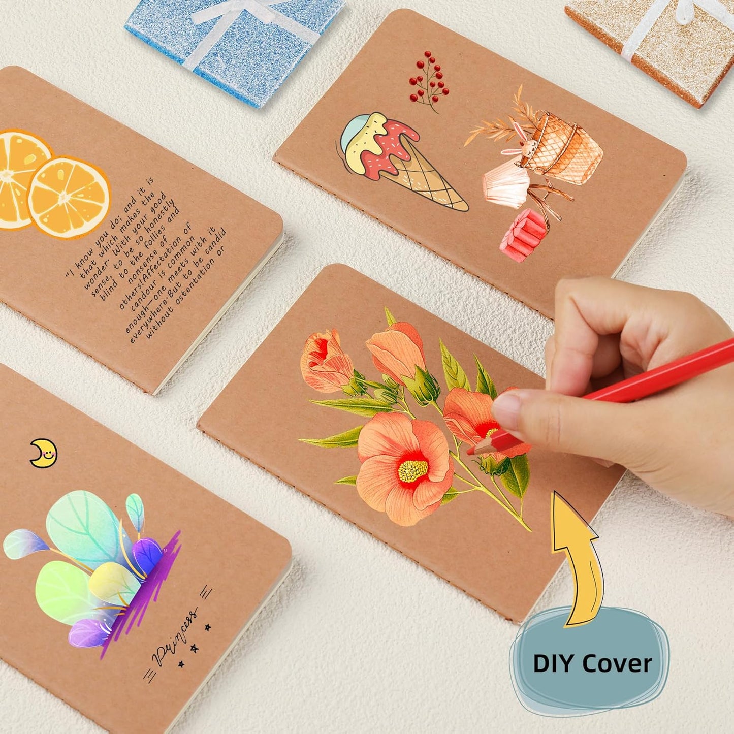 20 Pack Lined Small Pocket Notebook Journals Bulk with Thick College Ruled Paper, 60 Pages, 5.5x3.5 inch, A6 Size, Kraft Cover, Diary Writing Sketchbook Subject Notebooks Planner