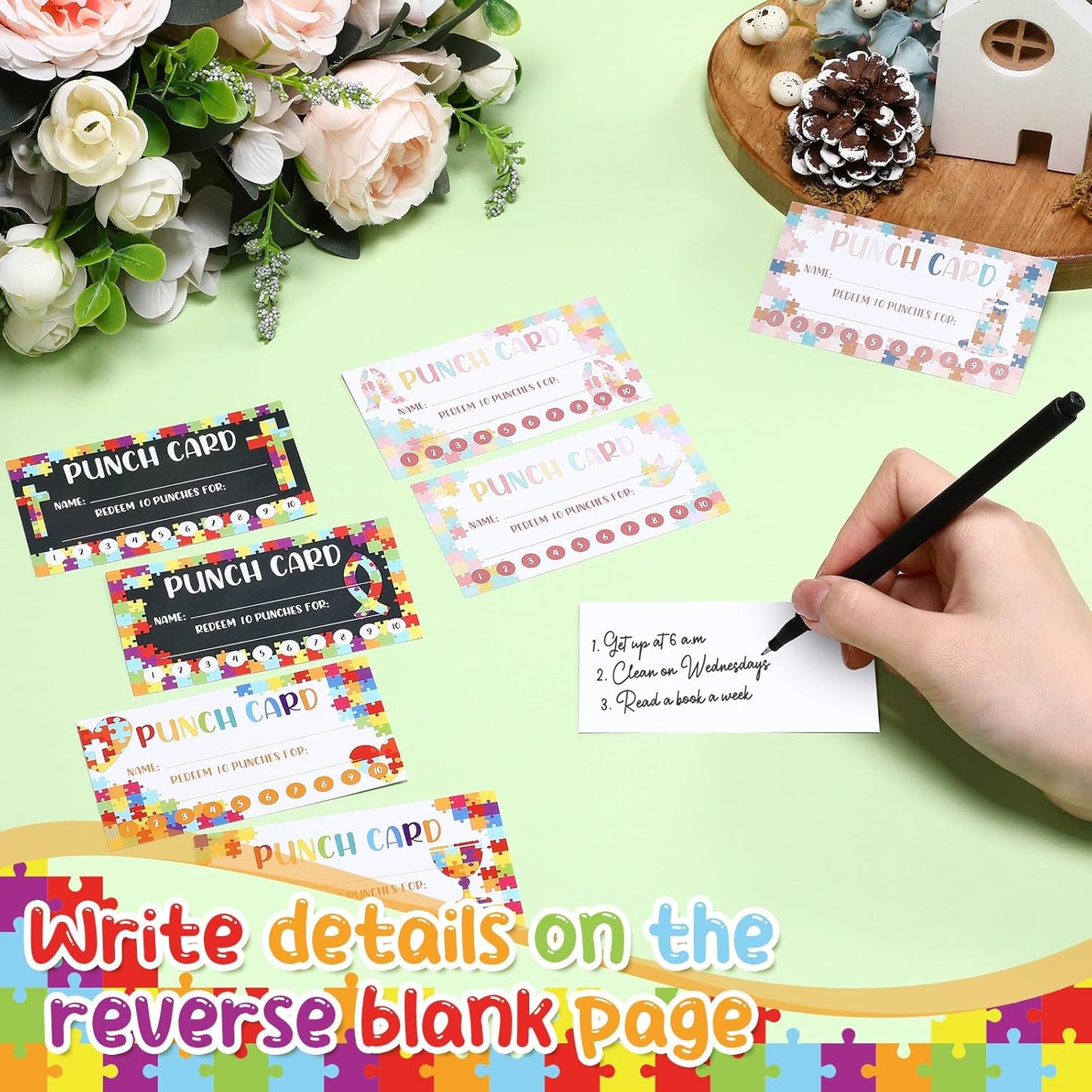 Fumete 400 Pcs Punch Cards for Classroom Reward Cards Behavior Incentive Loyalty Awards for Kids Students Teachers School Business, 8 Styles, 3.5 x 2 in (10 Christian Punches Style)