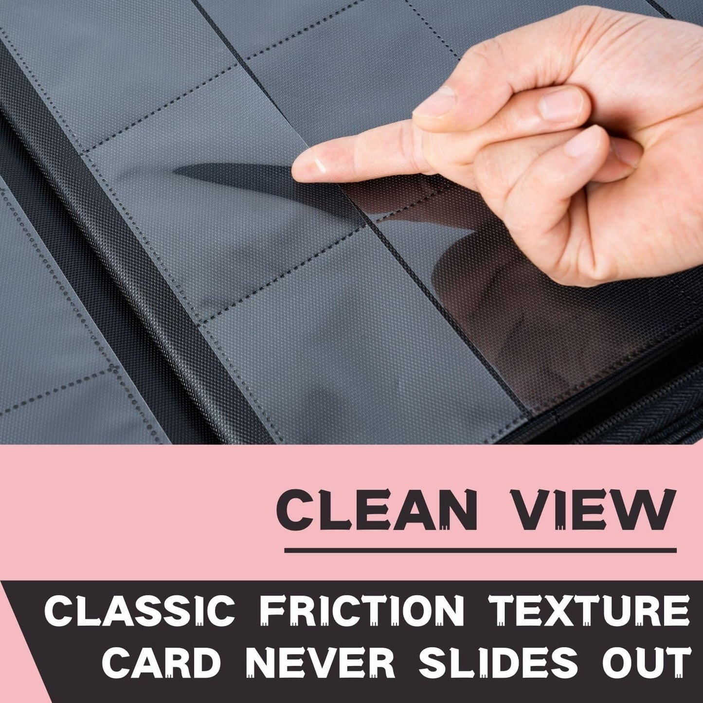 1000+ Pockets Trading Card Binder, 16-Pocket Card Ablum Compatible with MTG,Sports Cards & Other Standard Size Trading Cards (Pink)