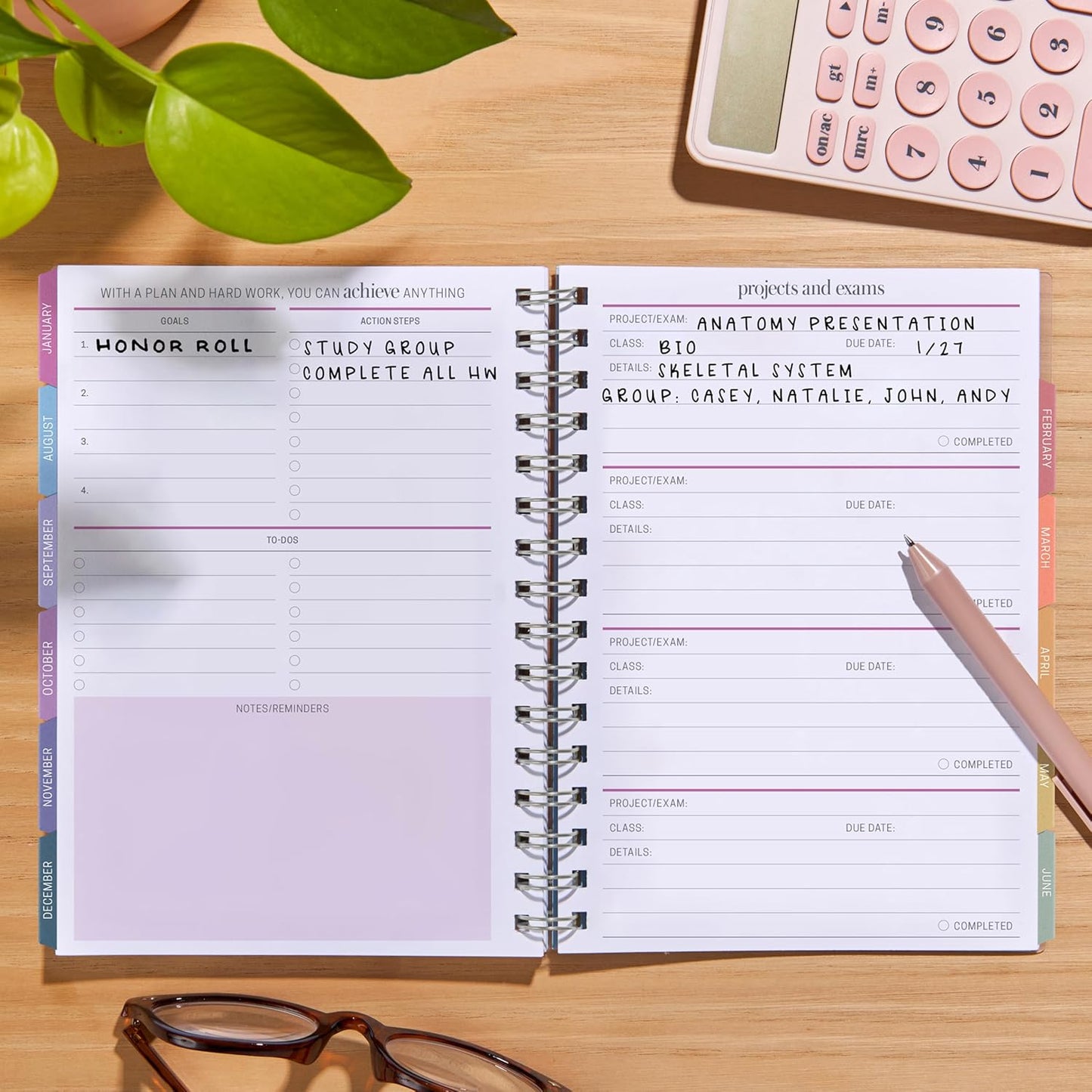 Inspired by Erin Condren 12-Month A5 Academic Planner (Jul 2025 - Jun 2026), Compact Weekly and Monthly School Agenda and Tracker, 70 Lb. Text Weight Paper, Sunset Bloom Covers, Wire-O Spiral Binding