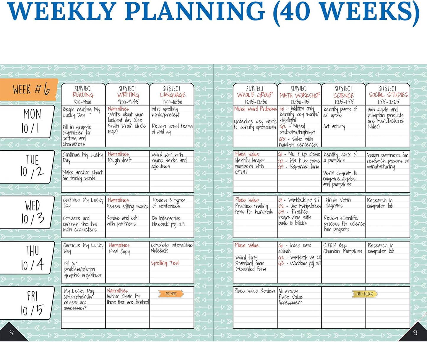 Carson Dellosa Aim High Teacher Planner 2025-2026, Undated 8" x 11" Lesson Plan Book With Stickers, Class Schedule and Weekly Calendar School Supplies, Classroom Must Haves and Homeschool Essentials