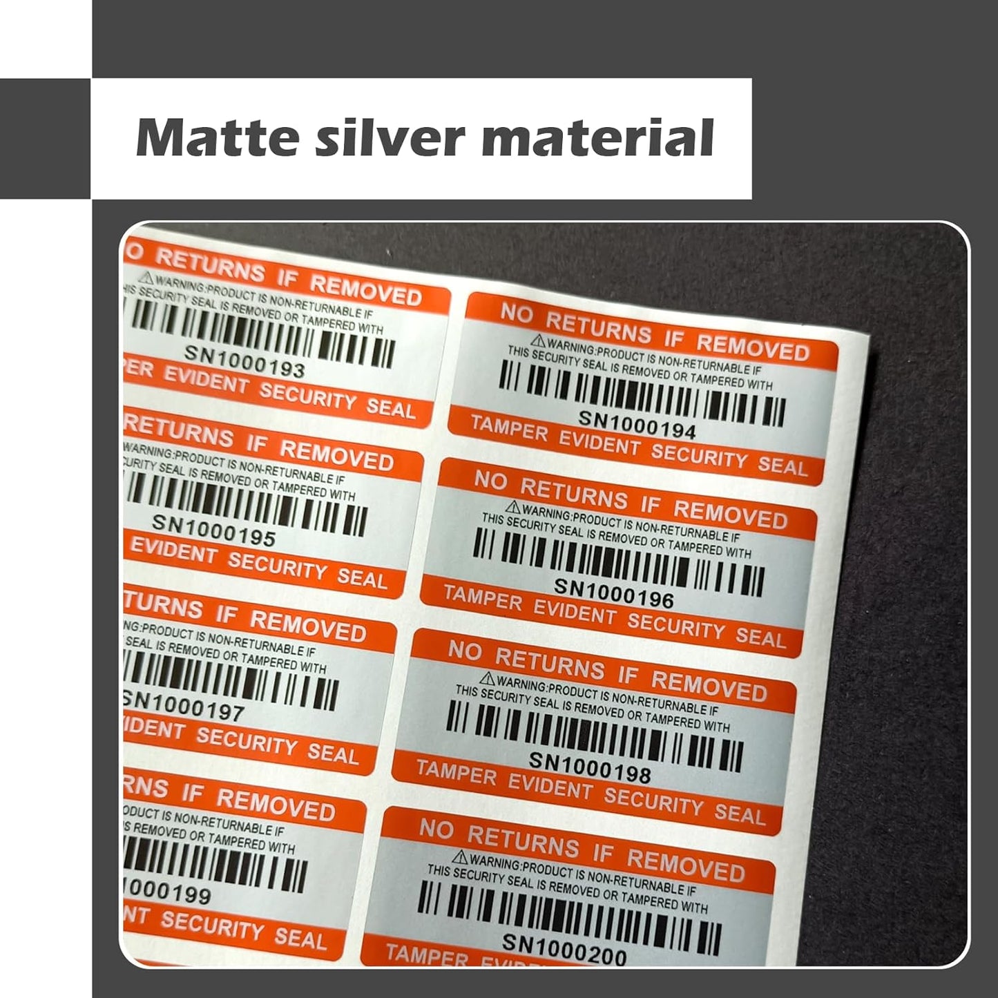 110pcs Tamper Proof Barcode Stickers,Security Label, Warranty Void Sticker with Individual Serial Number,Sealing Label for Package(2x0.8 inches)