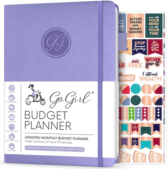 GoGirl Budget Planner – Monthly Financial Planner Organizer Budget Book. Expense Tracker Notebook Journal to Control Money, A5 (Lavender)