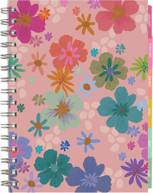 Inspired by Erin Condren A5 Undated Weekly & Daily Planner – 12-Month Spiral Agenda, Non-Dated Monthly Planner with Stickers, Petal Party Design (January 2025 - December 2025)