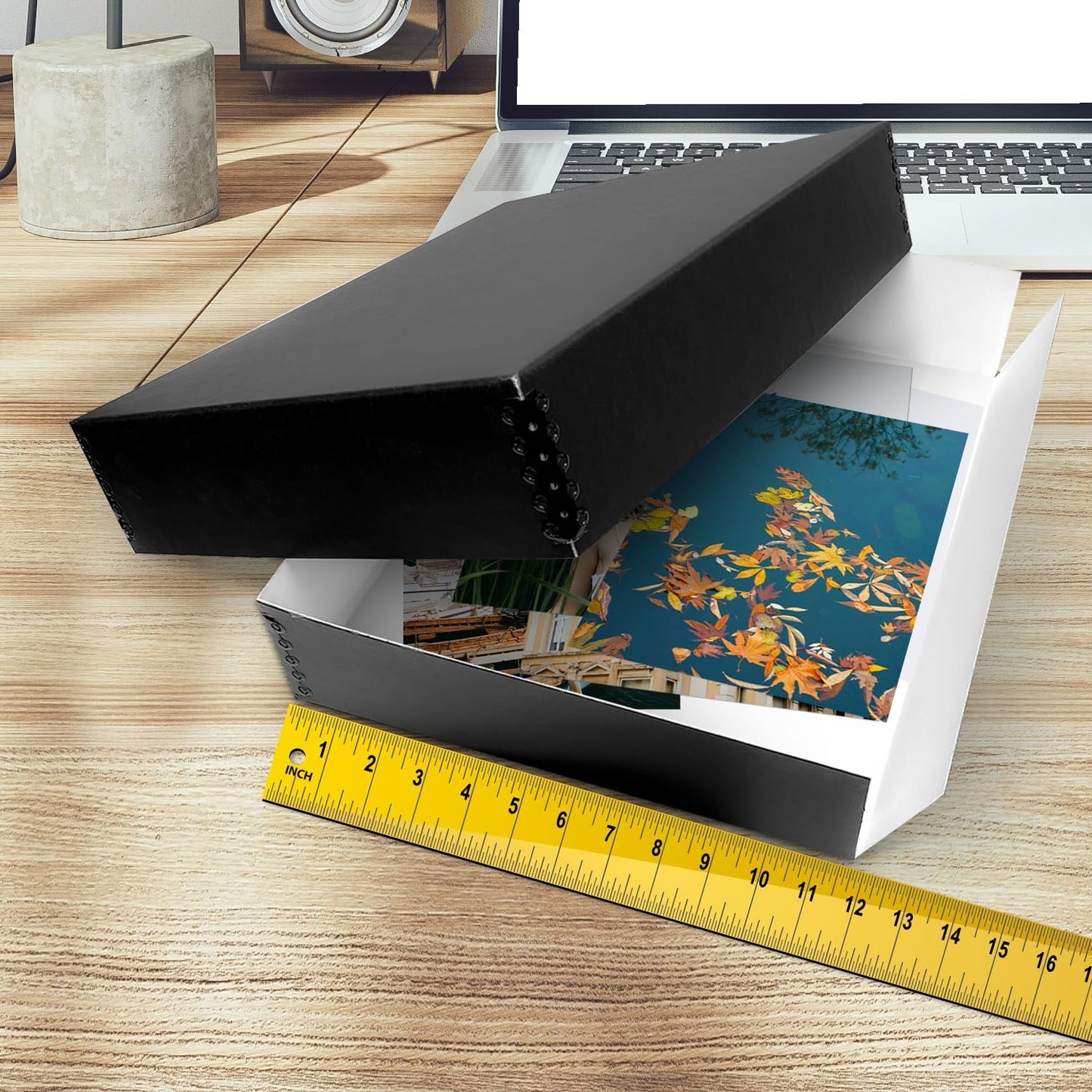 Golden State Art, Acid Free Archival 11x14 Museum Photo Storage Box, Acid-Free Drop Front Box with Metal Edge, Preserve Documents, Prints, Poster, Photographs, Arts And Crafts, Black
