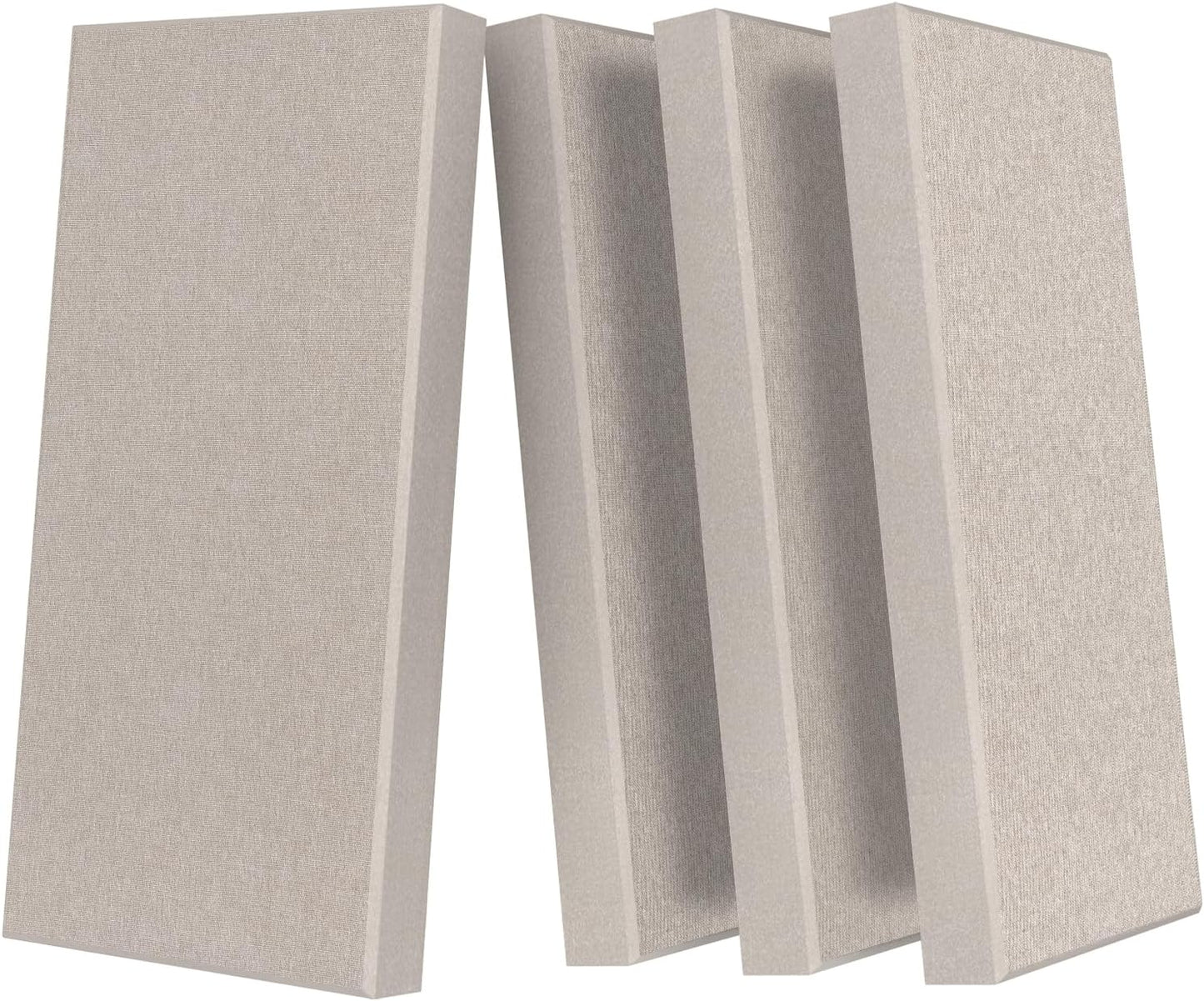 UMIACOUSTICS 4 PCS Acoustic Panels with Hanging Brackets, 2” Thick Fiberglass Sound Proof Panels Removable for Studios, Office, Home Theater Wall- Linen
