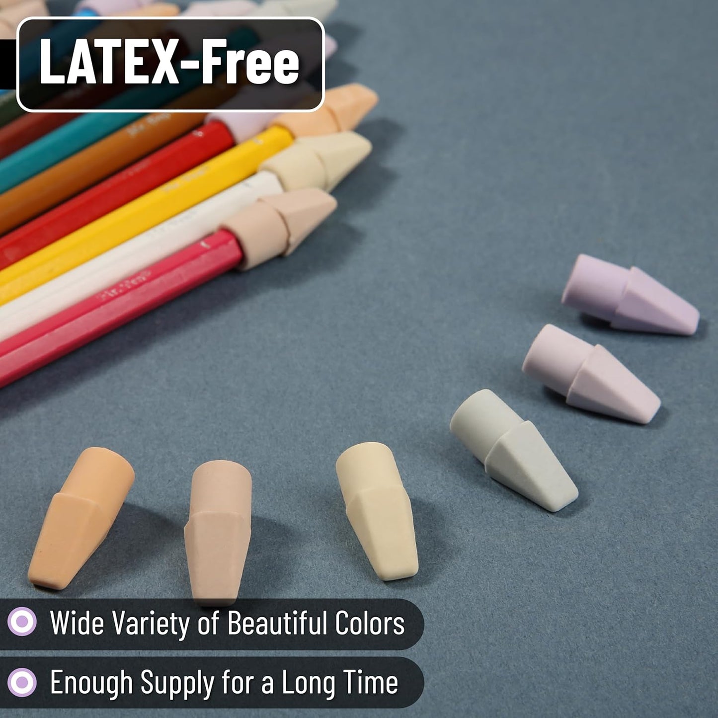 Mr. Pen- Pencil Erasers Toppers, 120 Pack, Colorful, Latex Free, No Smudge, Mr Pen Erasers for Pencils