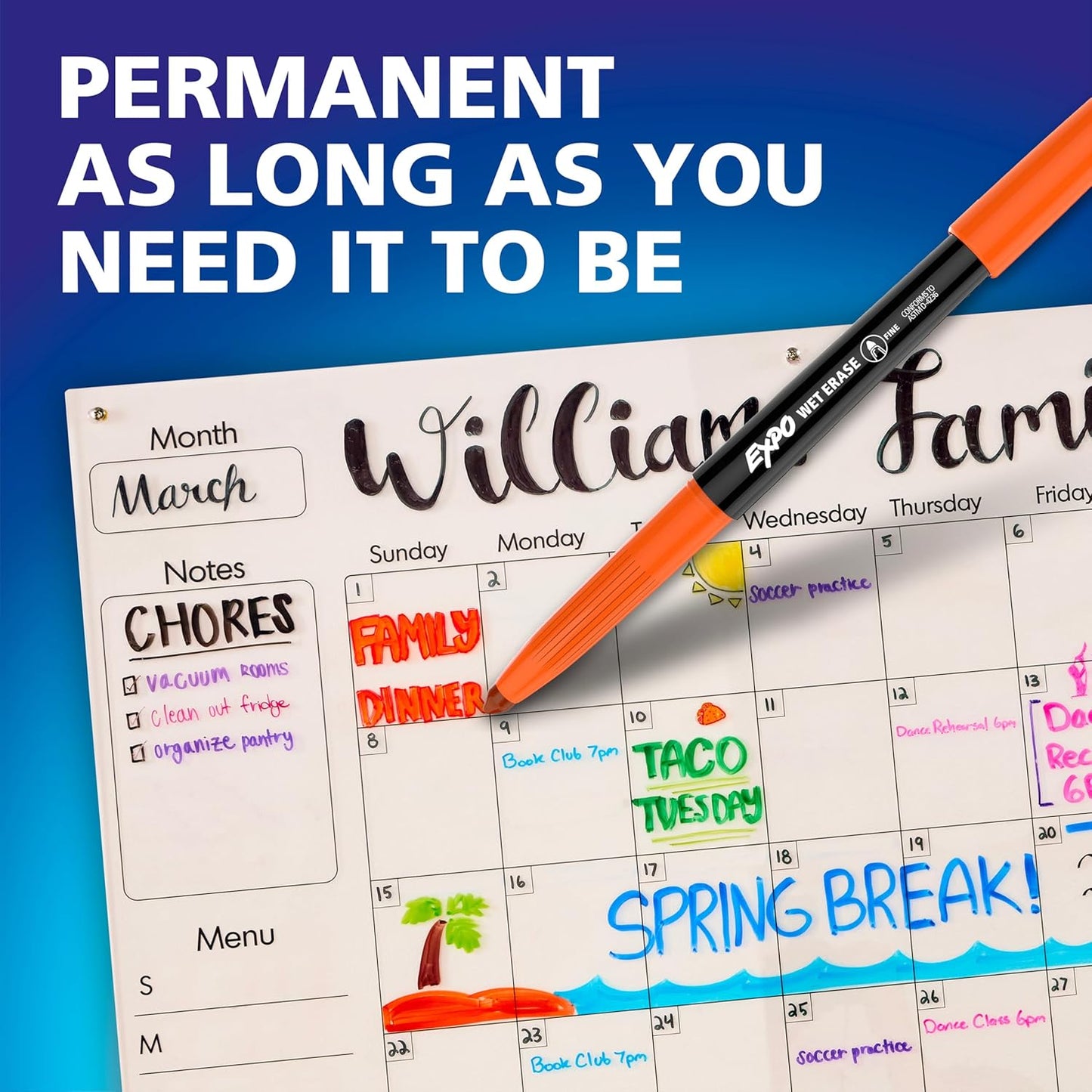 EXPO Wet Erase Markers, Semi-Permanent Markers, Assorted, Fine and Ultra-Fine Tips, 36 Count