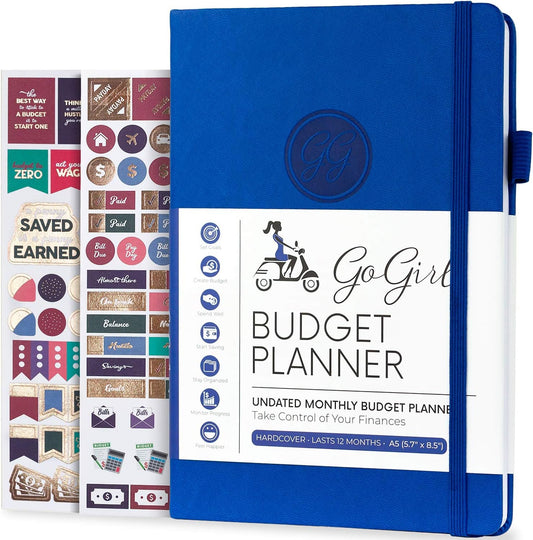 GoGirl Budget Planner – Monthly Financial Planner Organizer Budget Book. Expense Tracker Notebook Journal to Control Money, A5 (Royal Blue)