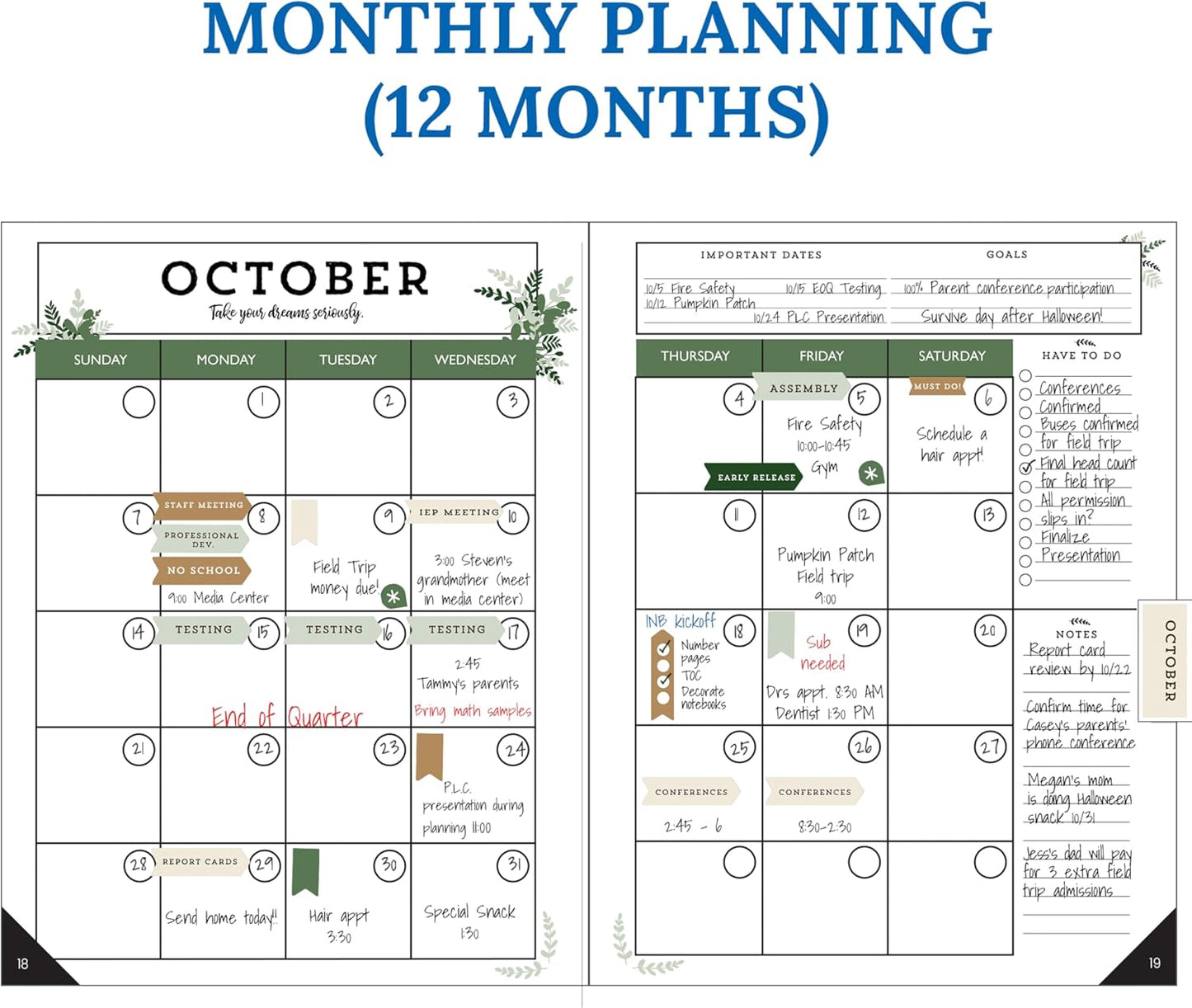 Carson Dellosa Modern Farmhouse Teacher Planner 2025-2026, Undated 8" x 11" Lesson Plan Book With Stickers, Class Schedule, and Weekly Calendar School Supplies, Homeschool and Classroom Must Haves