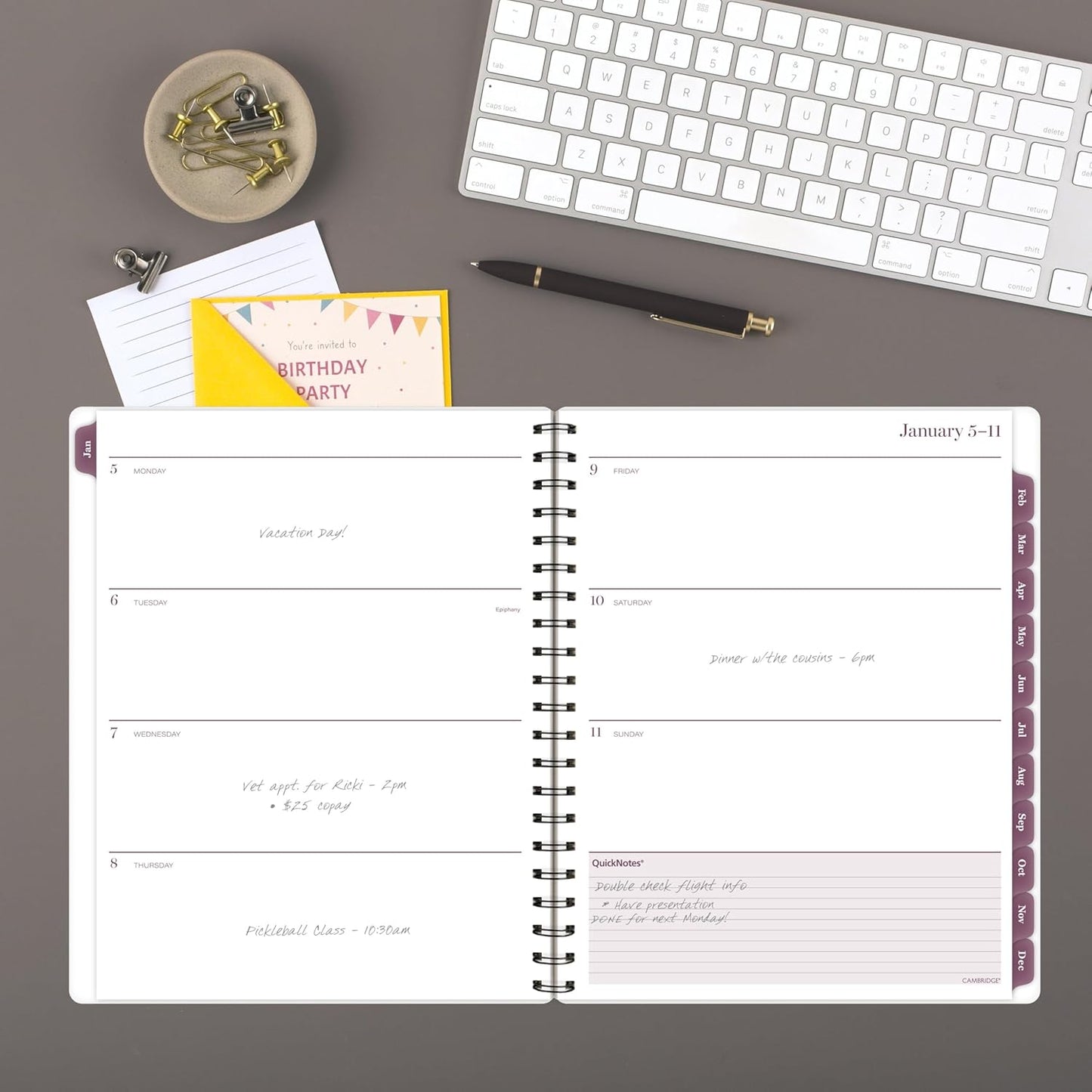 Cambridge 2026 Planner, Weekly & Monthly, 8-1/2" x 11", Large, Customizable, Facet (1755-901-26)