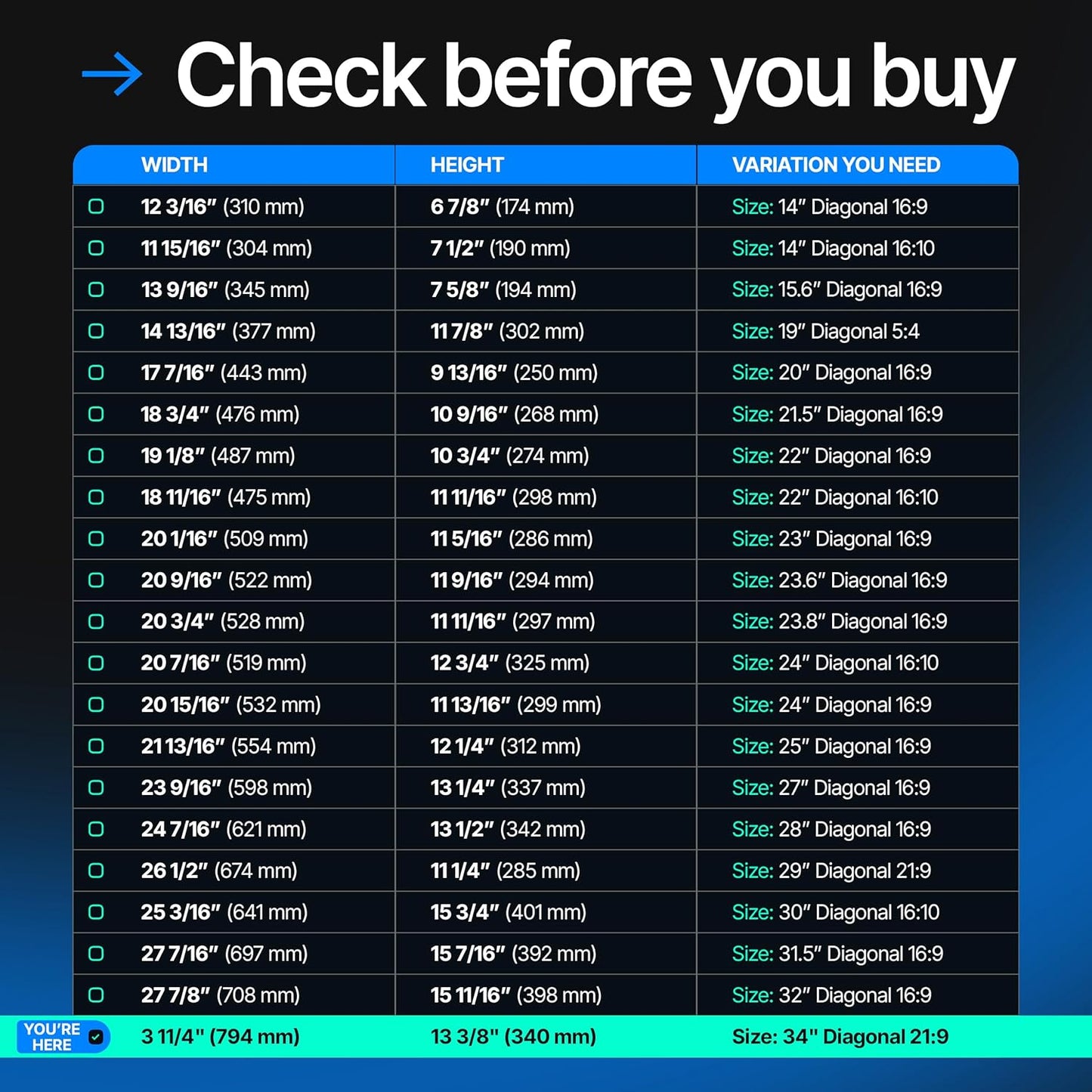 VINTEZ 34 Inch 21:9 Privacy Screen for Computer Monitor and Laptop - Anti Glare Protector Film Blue Light Filter Eye Protection - Computer Screen Privacy Shield, [1 Pack]