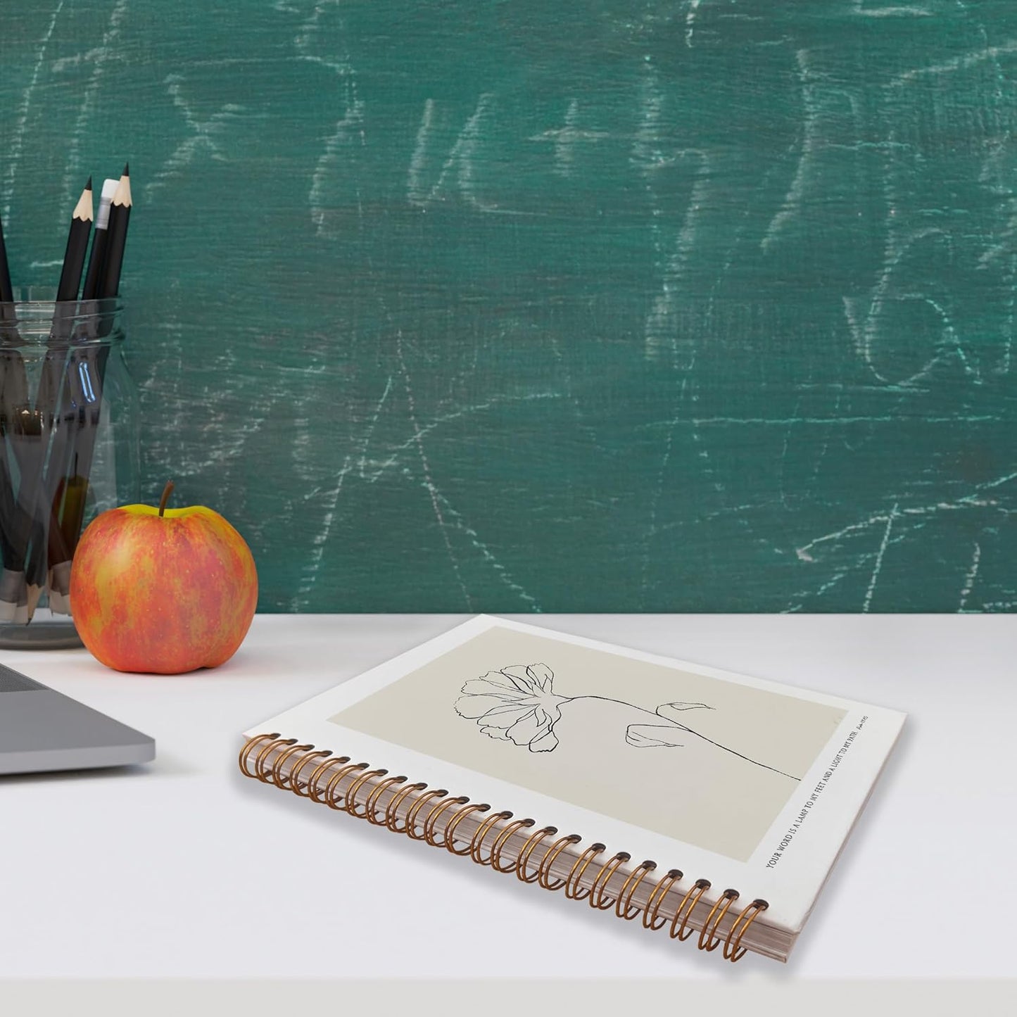 VNWEK Bible Scripture PSALM 119:105 Your Word Is a Lamp to My Feet Boho Botanical Leaf Spiral Notebook Journal 5.5 x 8.3 inches,Christian Lined Hardcover Spiral Notebook,Christian Gifts