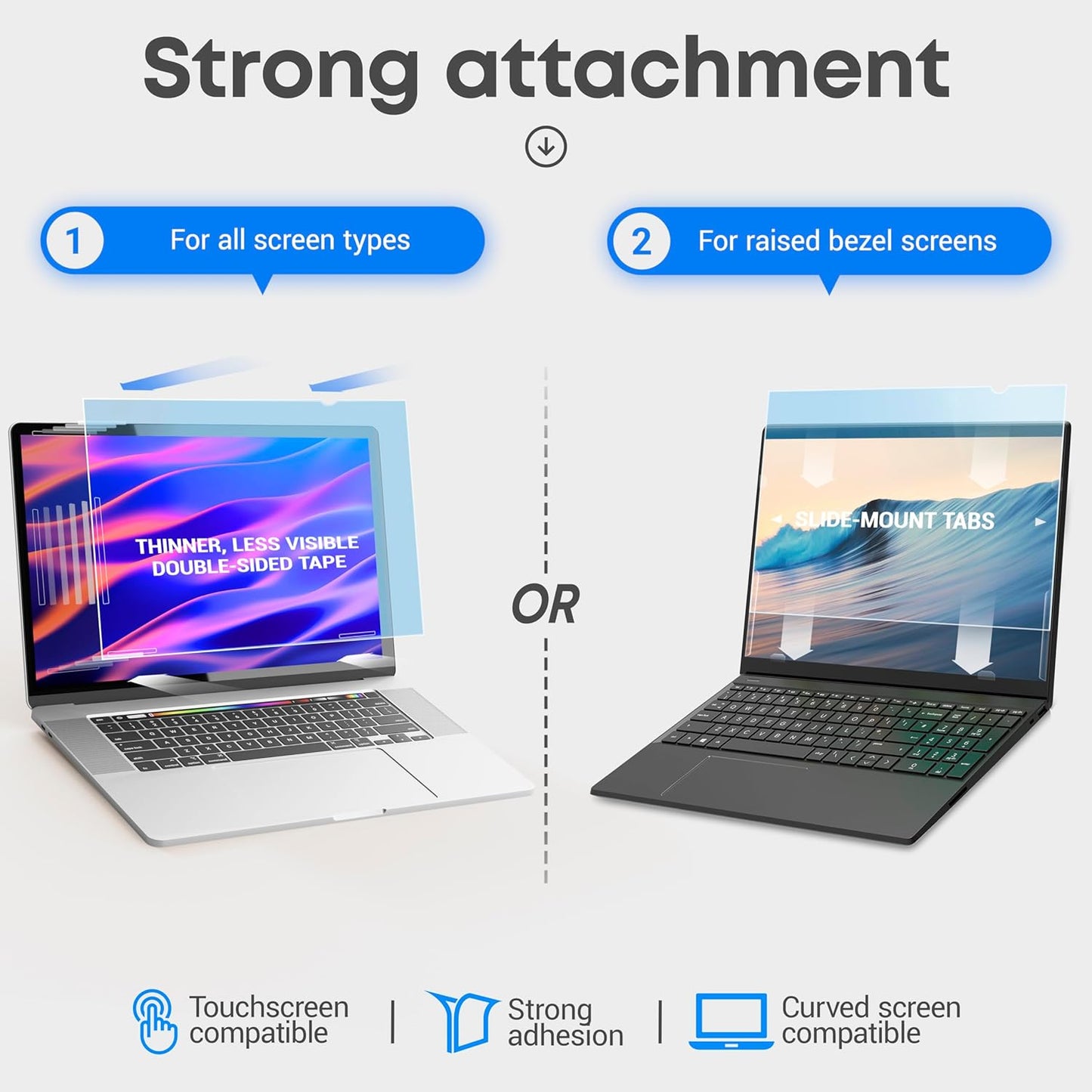 VINTEZ 14 inch Blue Light Blocking Screen Protector Panel for 16:9 Widescreen Computer Monitor and Laptop - PC Anti-UV Eye Protection Filter Film - Anti-Scratch Diagonal Frame Shield [2 Pack]