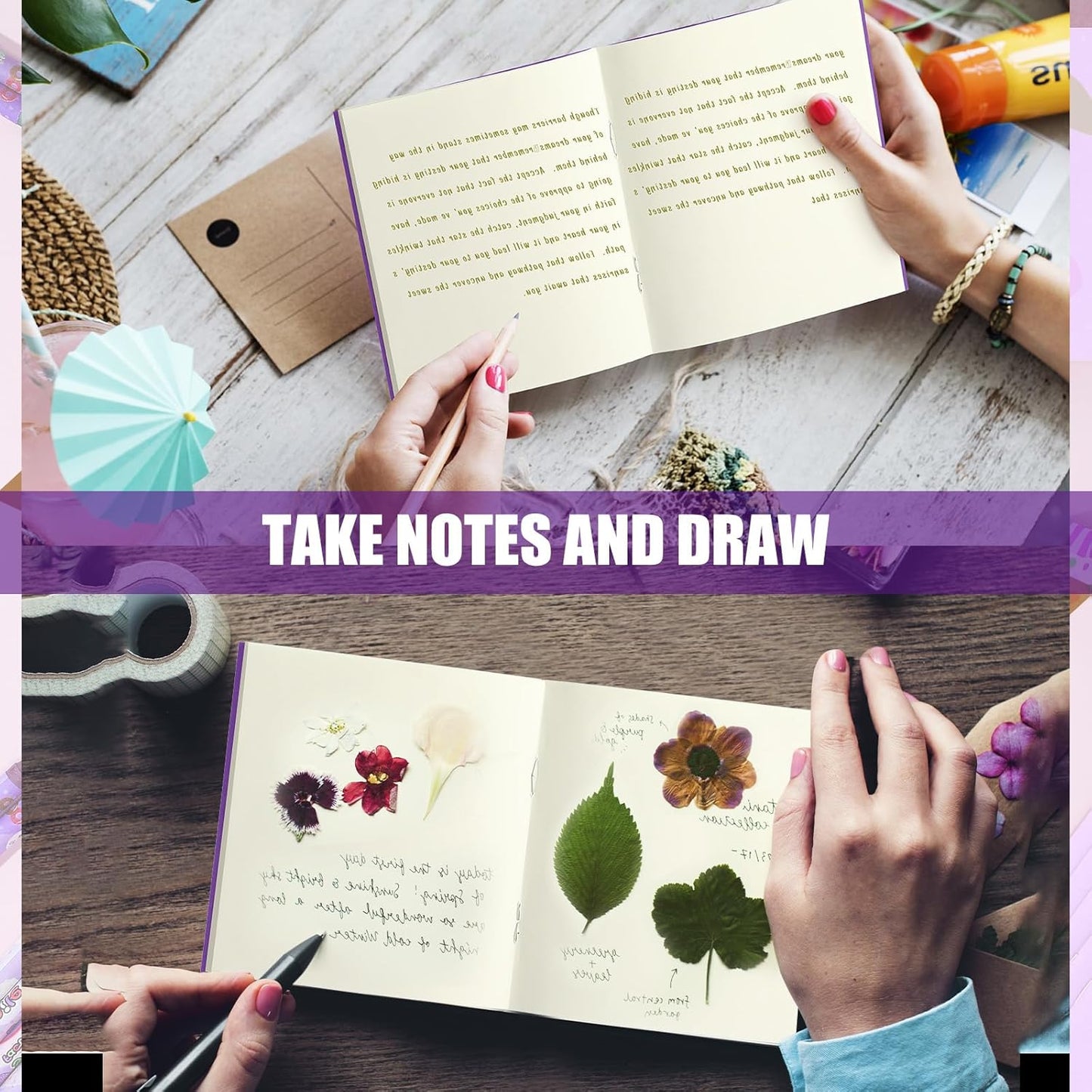 Thenshop 50 Pack Mini Pocket Kraft Notebooks Bulk 4 x 4 Inch Journal Notepads with Dot Memo Sketchbooks Writing Notepad for Party Favors Supplies (Purple,Blank Page)