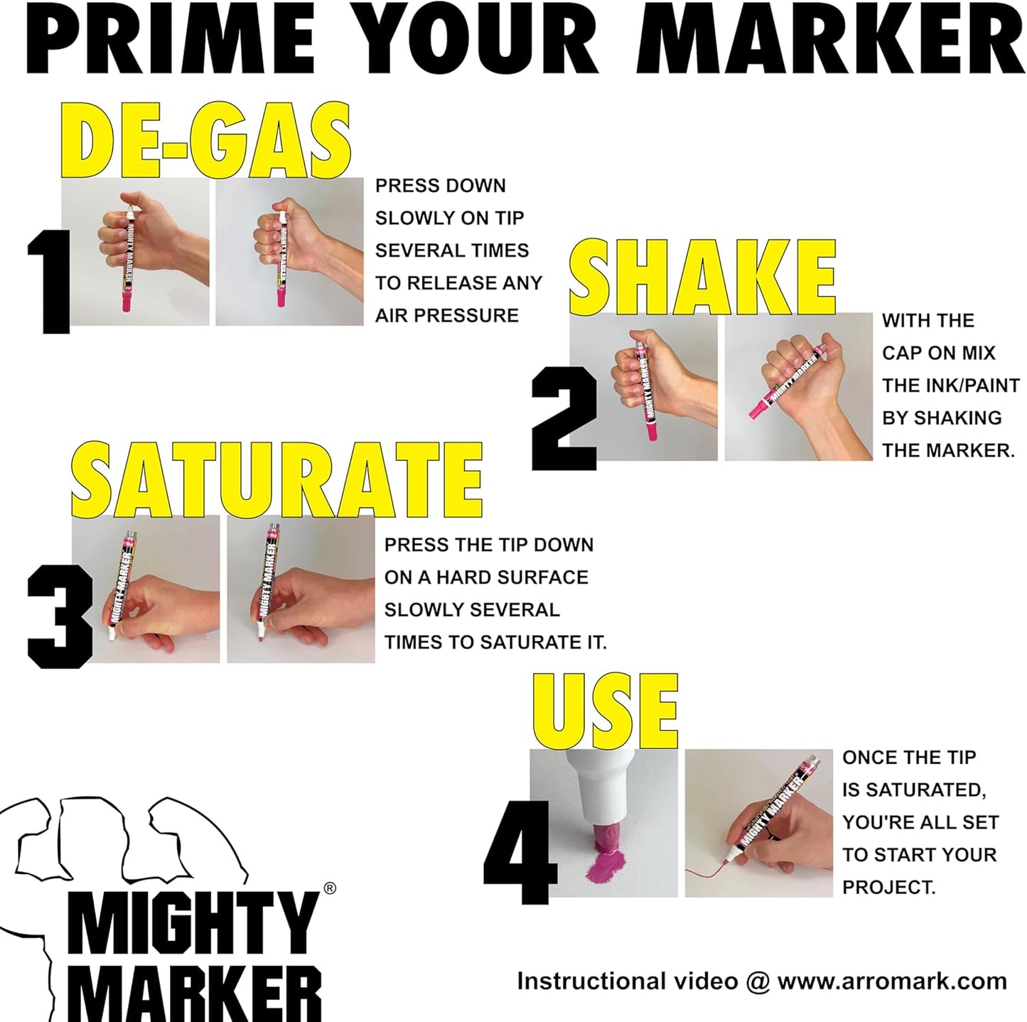 IM-27 Ink Marker, 2.3mm Medium Tip, Alcohol-Based Quick-Dry Permanent Ink, Waterproof, Safe for Most Surfaces, Clip Cap, 6 Bonus Tips, Valve Action, 10ml, 6 Pack (Black)