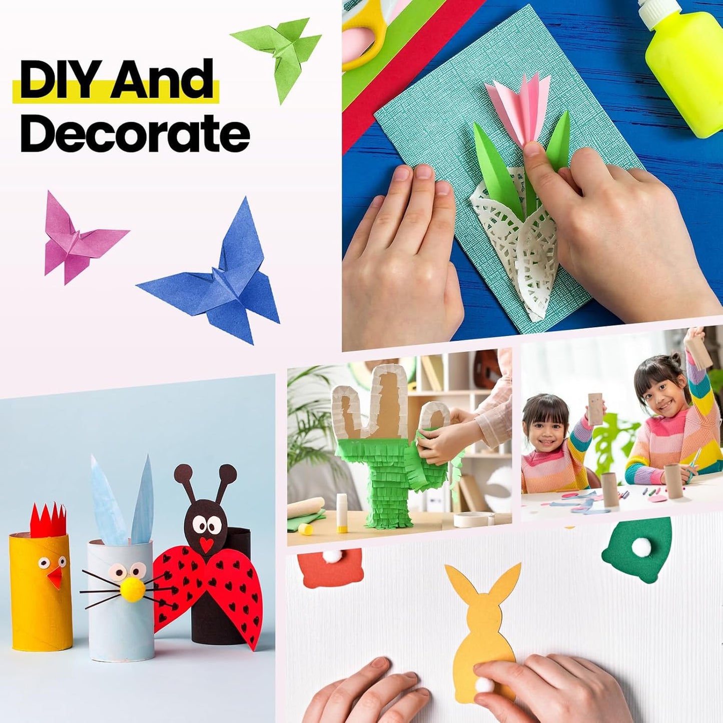 Harloon 500 Sheets Construction Paper Bulk Heavyweight A4 Size Thick Construction Paper Cardstock for DIY Craft Supplies(180 Gsm,Multi Colors)