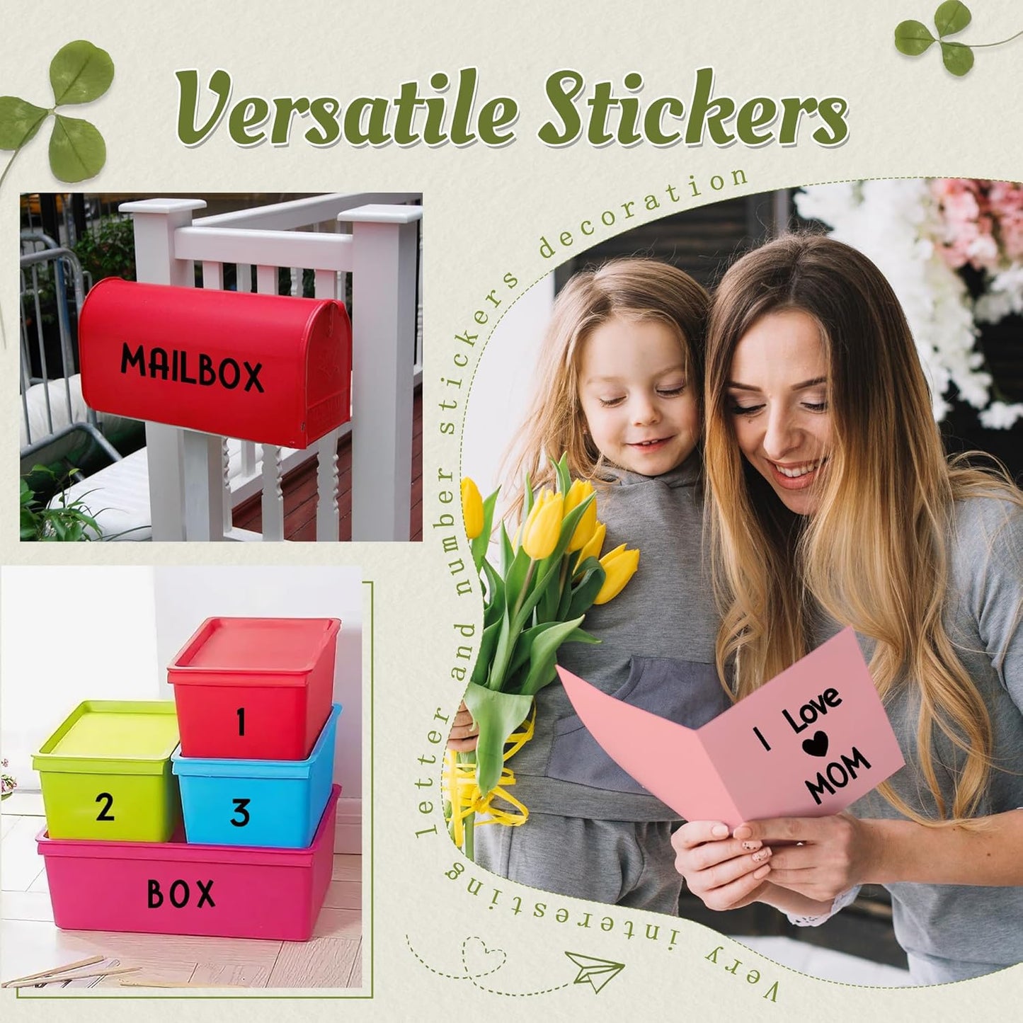 1500Pcs Letter Stickers 20Sheets Alphabet Stickers Vinyl Mailbox Numbers Self Adhesive Waterproof Small Sticker Letters for Water Bottles Sign Scrapbook Classroom Business Address Decor(Black,1 Inch)