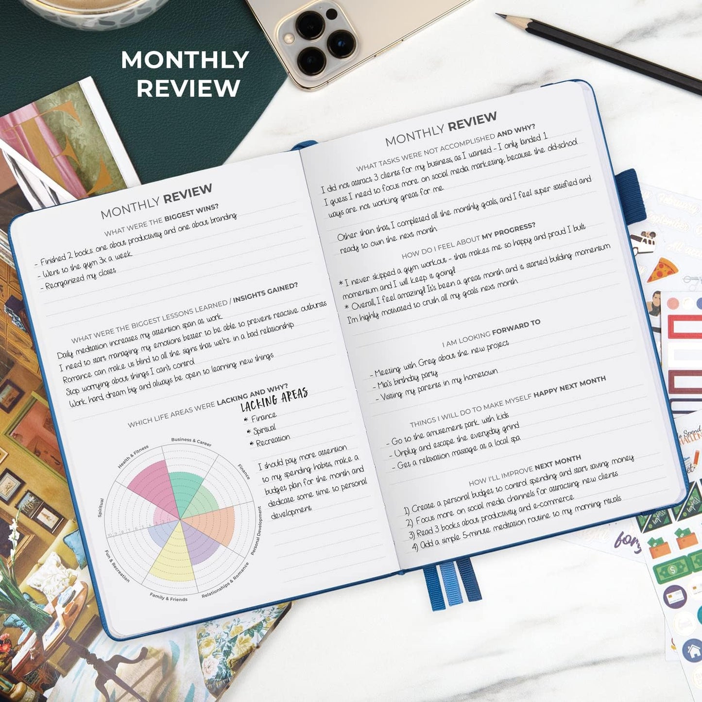 Clever Fox Dated Planner Premium 2025 – Weekly Agenda for Planning & Time Management –Notebook with Habit Tracker & To-do List (Mystic Blue)