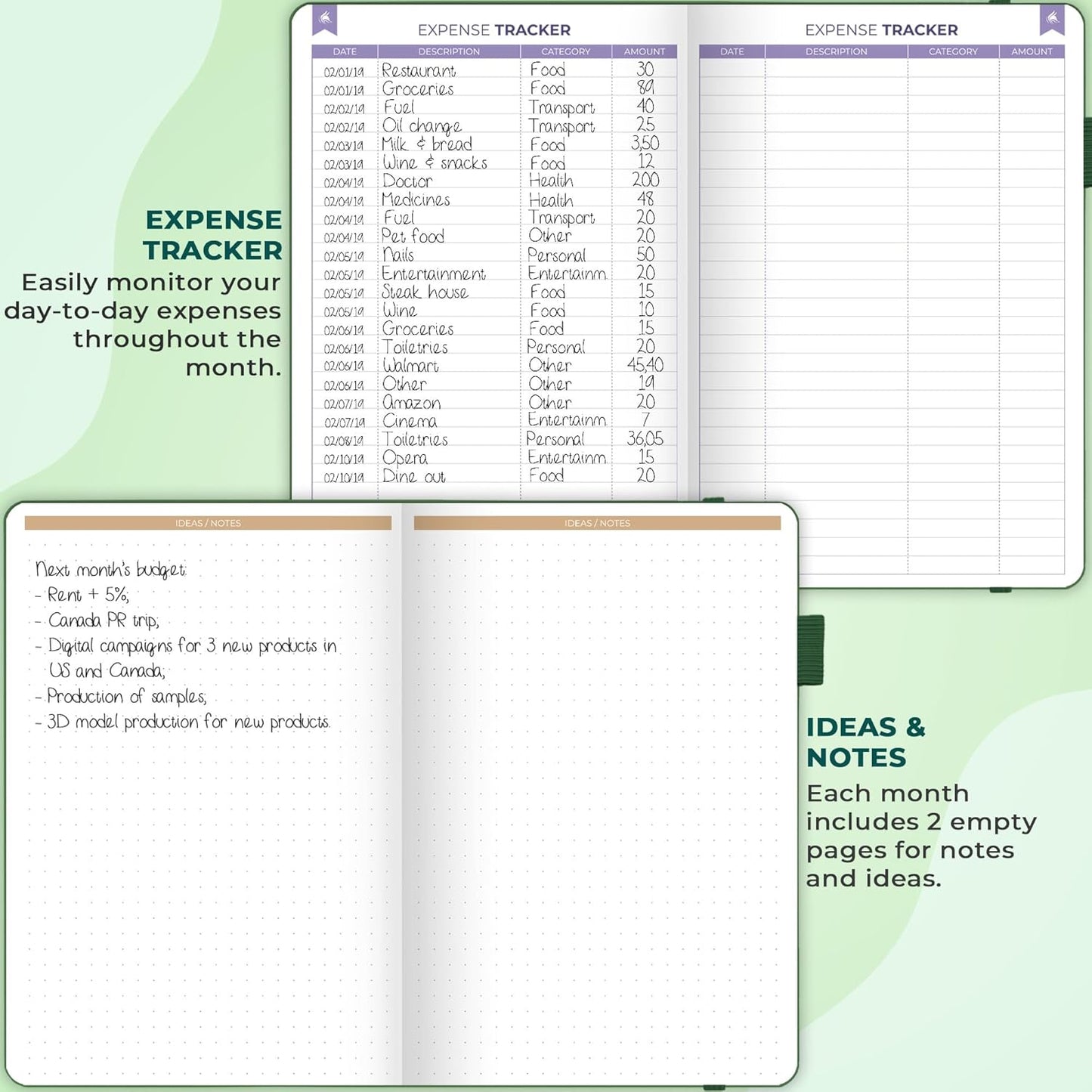 Clever Fox Budget Book 2.0 – Simple Budgeting Planner for Beginners – Financial Notebook with Money Spending, Debt & Bill Tracker (Dark Green)