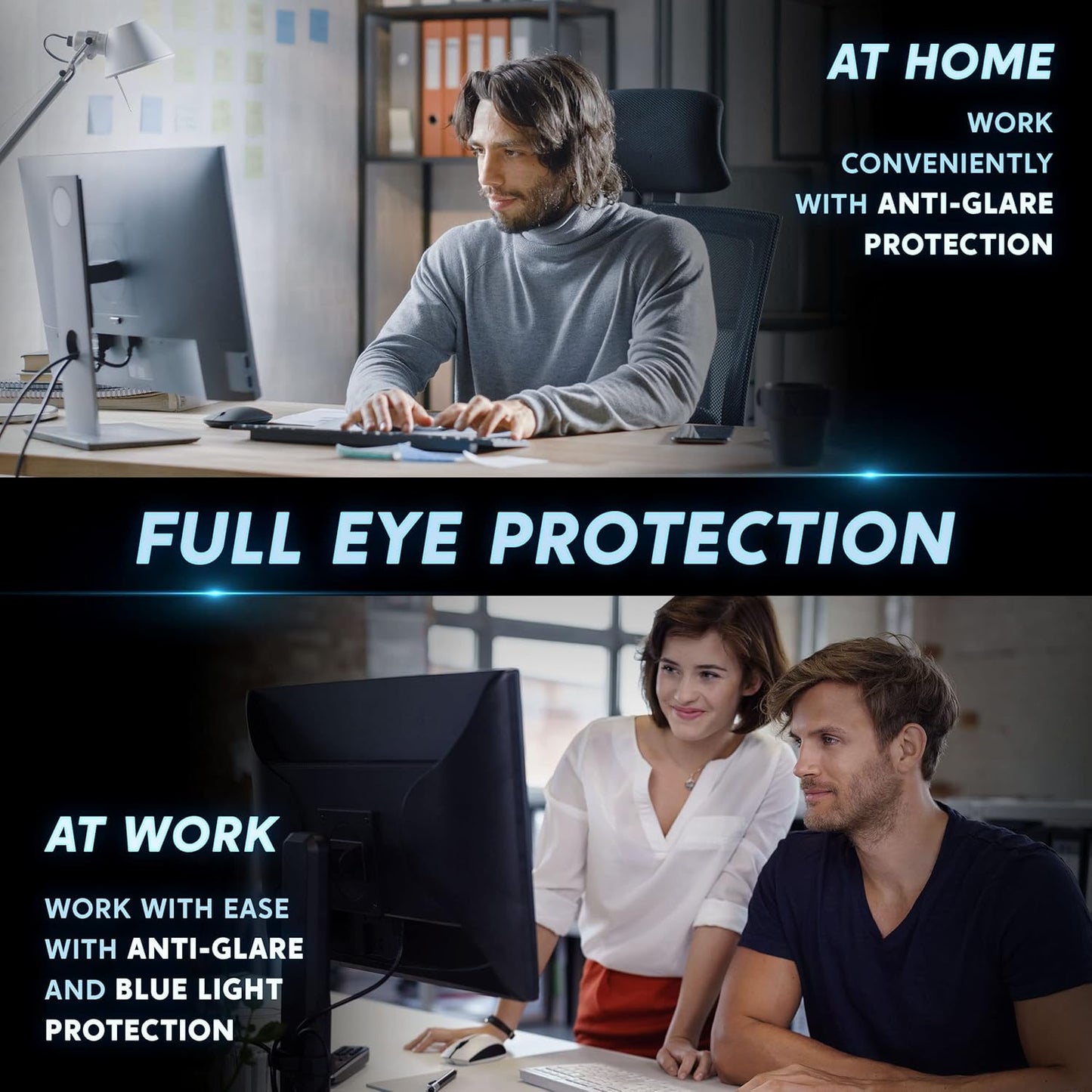 Akamai Office Products 23.8 inch Monitor Anti Glare Screen – Anti-Glare, Anti-Scratch, Blocks 96% UV Blue Light Protection – Matte Gloss Finish (23.8" Widescreen (16:9), Anti-Glare)