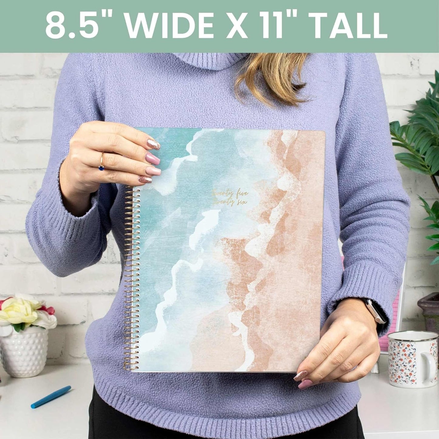 bloom daily planners 2025-2026 (8.5" x 11") Academic Year Day Planner (July 2025 - July 2026) - Weekly & Monthly Dated Agenda Organizer with Stickers & Tabs - Ocean Oasis