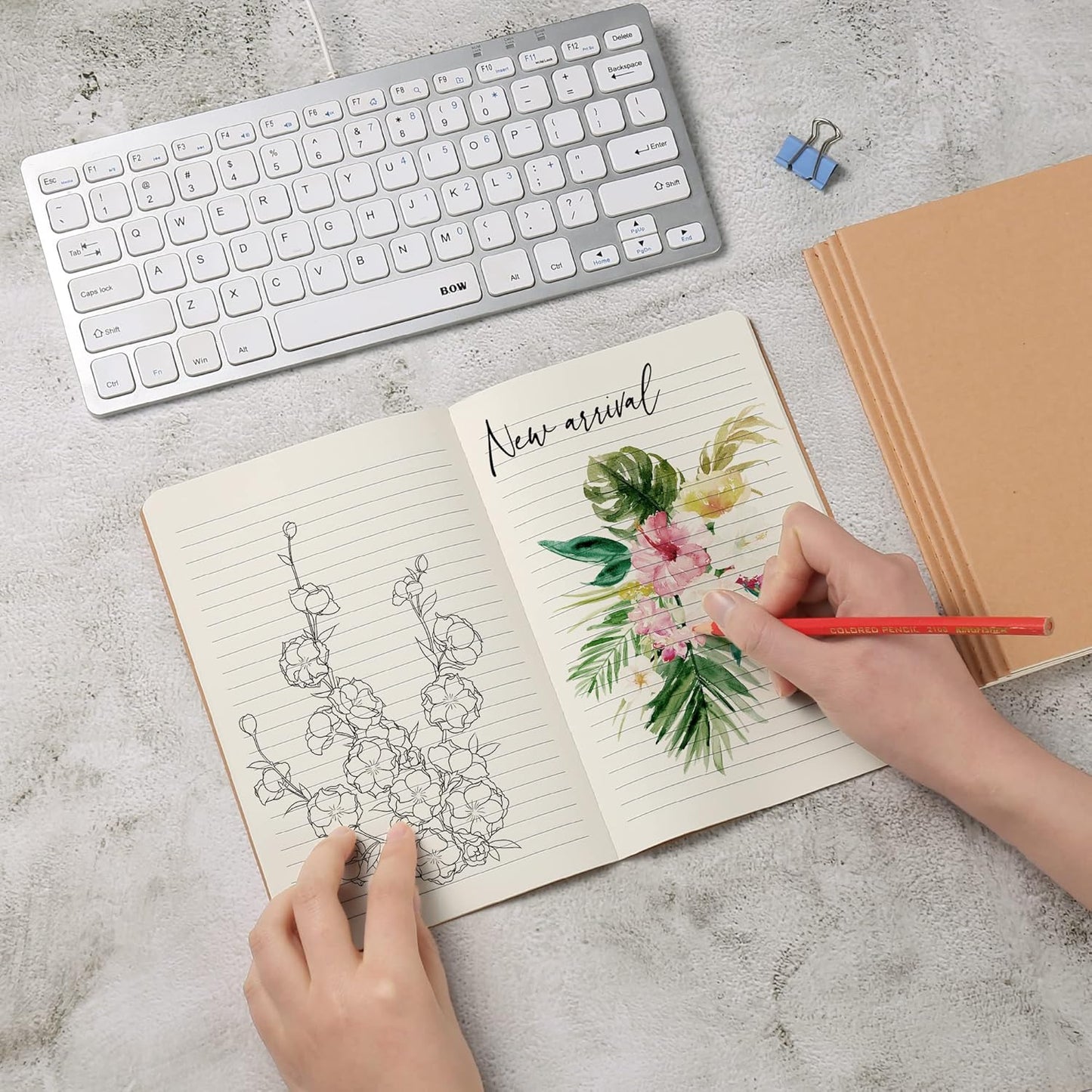 24 Pack College Ruled Notebook & Journal Bulk, Kraft Cover, Line Thick Paper, A5 Size, 5.5x8.3 inch, 60 Pages, Small Subject Note Pad Planner Set for Women Men Kids Traveler Student Office