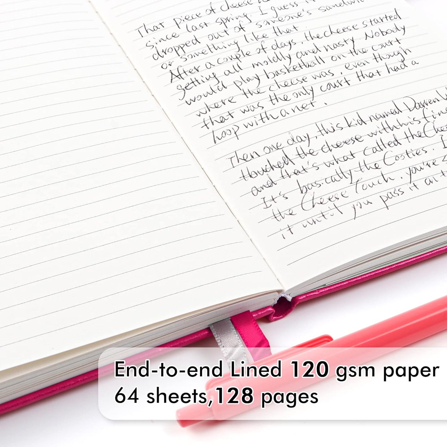 feela 5 Pack Notebooks Journals Bulk, Hardcover Notebook Classic Ruled Lined Journals with Pen Holder for Women Girls School Business Supplies, with 5 Black Pens, 120 GSM, 5.1”x8.3”, A5, Berry