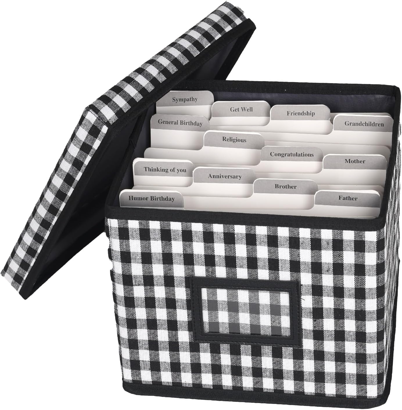 Greeting Card Organizer and Storage Box with 15 Adjustable Dividers, Stores 140+ Cards, Suitable for Storing Greeting Cards, Envelopes, Stickers, Photos, Notecards and More,2-Pack