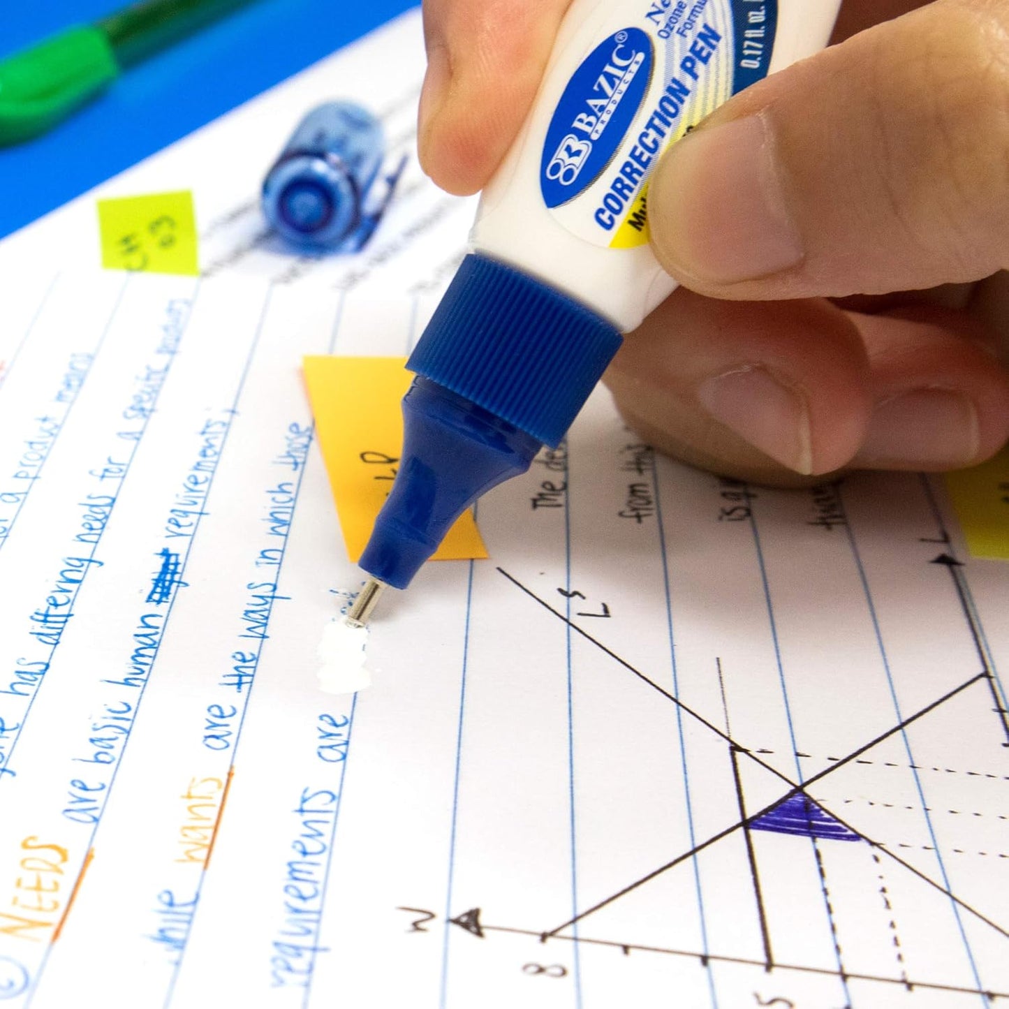 BAZIC Correction Pen (0.17oz/5 ml), Precise Metal Tip Applicator, Mini Fine Point Corrections Fluid, Squeeze White Out Wipe Out Liquid (2/Pack), 24-Packs