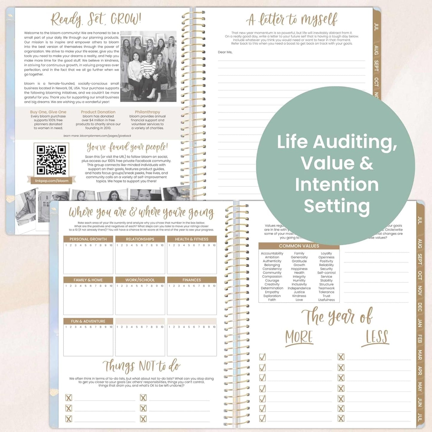 bloom daily planners 2025-2026 (8.5" x 11") Academic Year Day Planner (July 2025 - July 2026) - Weekly & Monthly Dated Agenda Organizer with Stickers & Tabs - Iridescent Opal