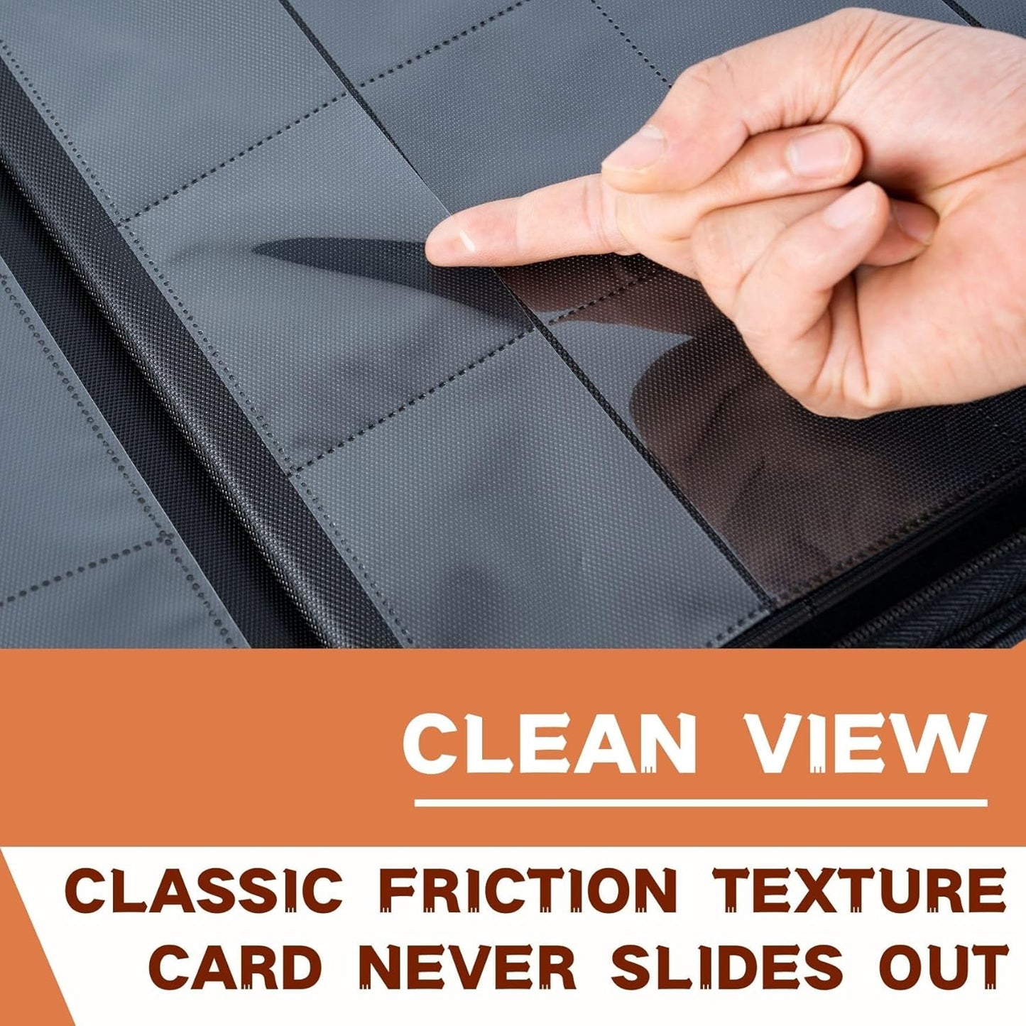 1000+ Pockets Trading Card Binder, 16-Pocket Card Ablum Compatible with MTG,Sports Cards & Other Standard Size Trading Cards (Orange)