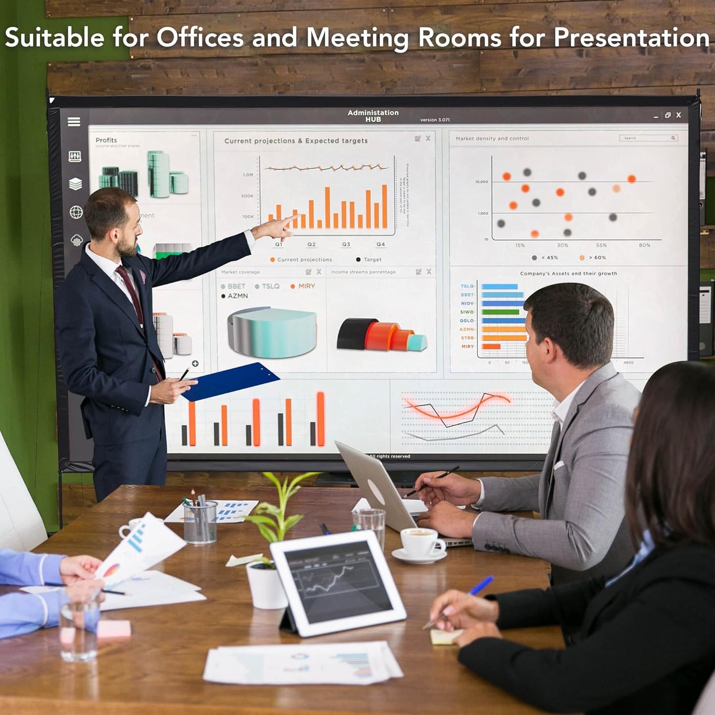 100" Detachable Projector Screen and Stand Outdoor Portable Movie Projection 16:9 4K HD Home Theater Camping Backyard Cinema with Carry Bag