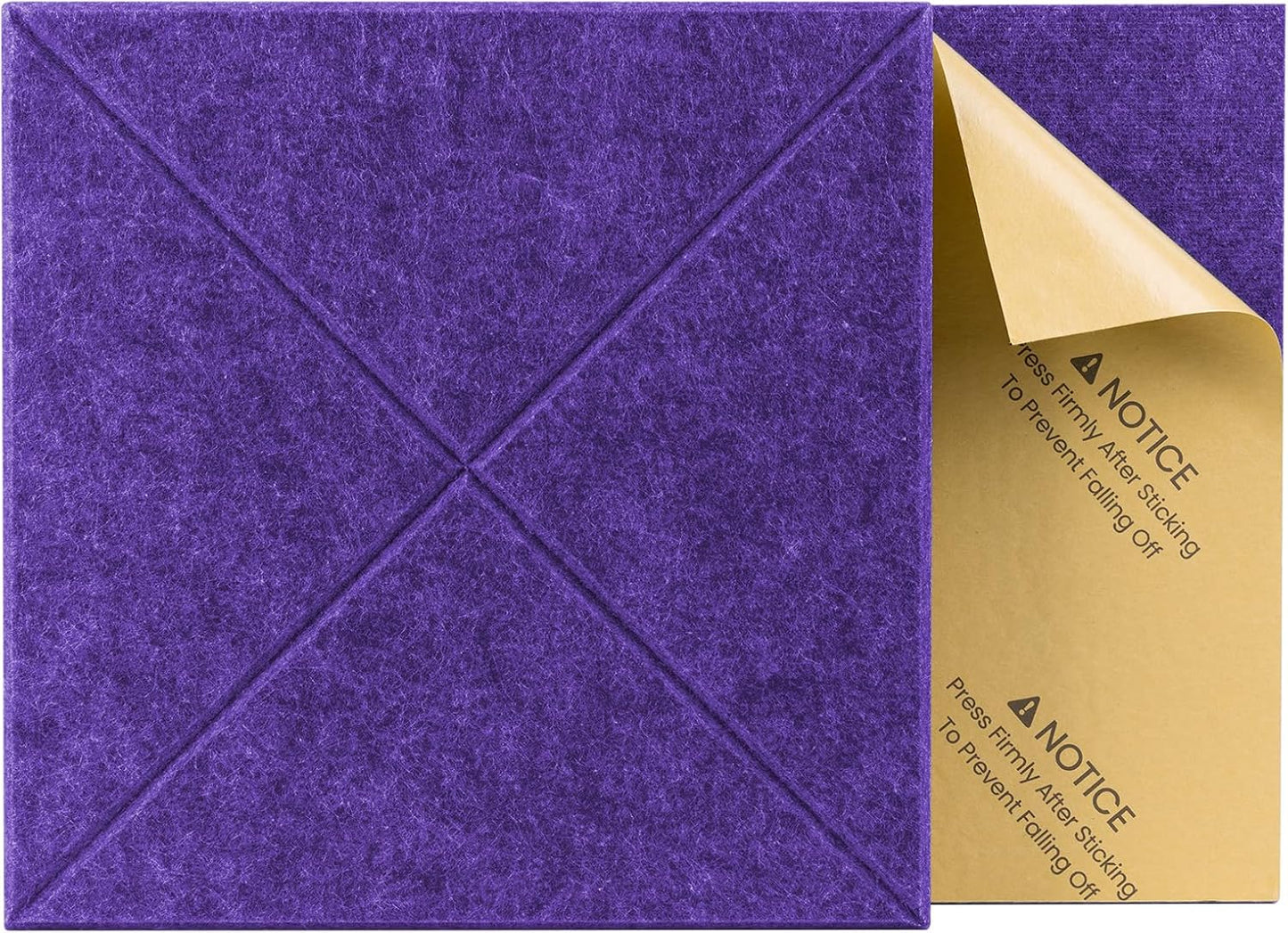 Sonicism 12 Pack X-Lined Acoustic Panels with Self-Adhesive, 12"X 12"X 0.4" Sound Proof Foam Panels, Decorative Soundproof Wall Panels, Sound Absorbing Tile for Home & Offices, Violet