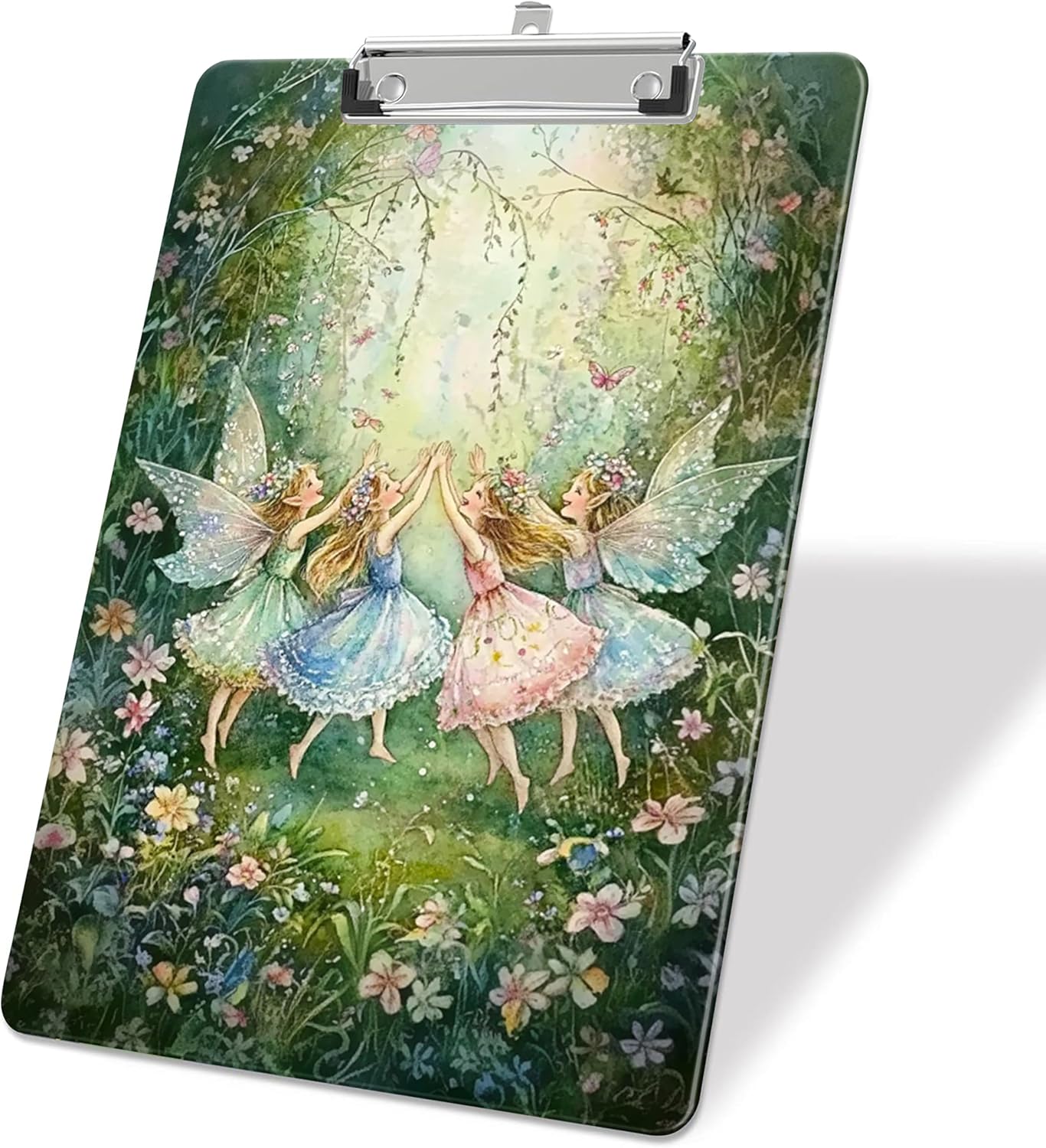 Garden Fairy Plastic Clipboards,Decorative Plastic Acrylic Clipboard for Teacher Social Worker Students Office Supplies 8 * 12
