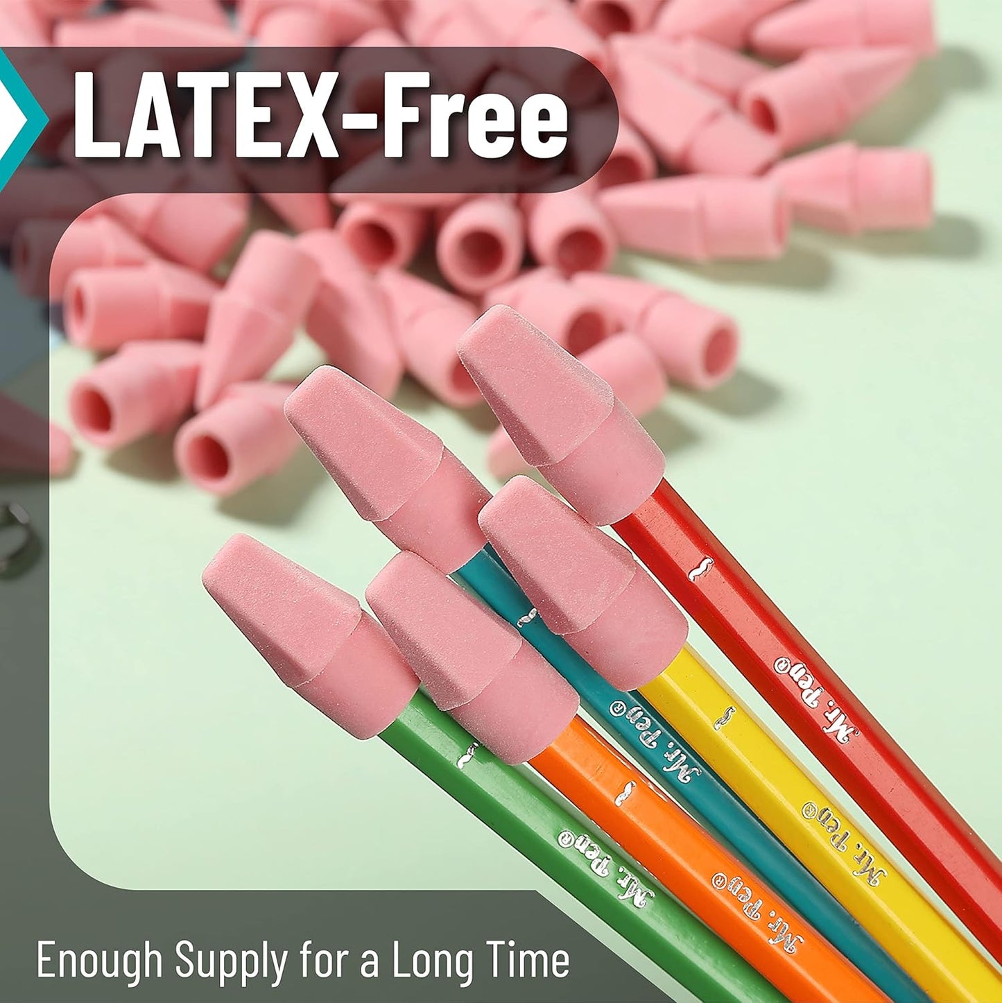 Mr. Pen- Pencil Toppers,120 Pack, Pencil Top Erasers