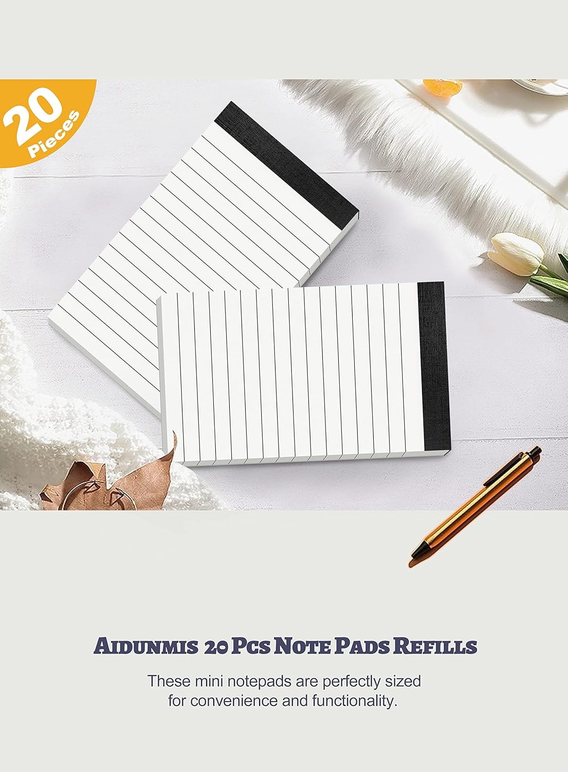 20 Pack Small Notepads Refills Memo Pads 3 x 5 Inch Lined Writing Note Pads with 30 Sheets Note Pad Paper in Each Pad Mini Pocket Notebook Refills for Taking Notes and Reminders Organization Planning