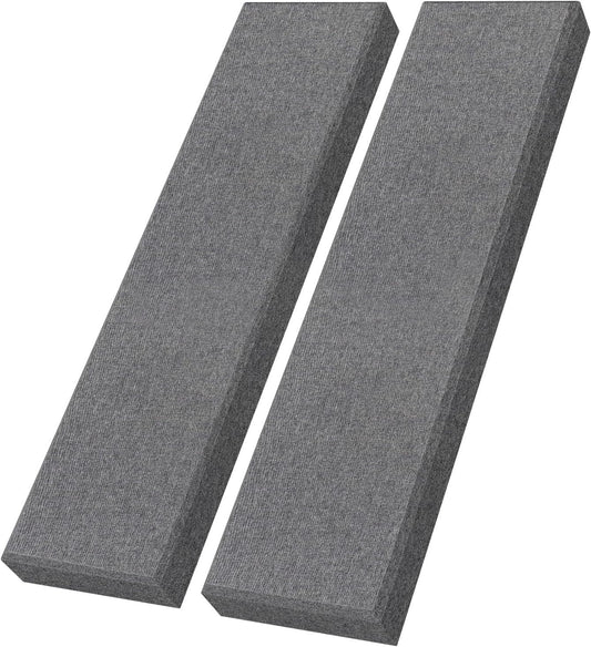 UMIACOUSTICS 2 PCS Fiberglass Acoustic Panels, 48x12x2 Inches Sound Absorbing Panels, Self-adhesive Sound Proof Panels for Studios, Office, Home Theater. (Heather)