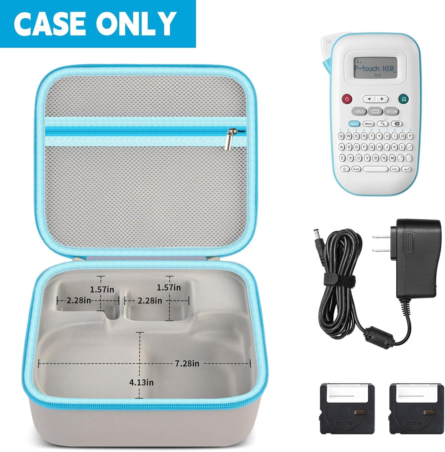 GWCASE Storage Case for Brother PT-N10 Personal Handheld Label Maker, Portable Carrying Holder Organizer for Label Tapes and Other Accessories（Bag Only）