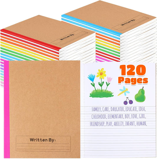 Henoyso 20 Pcs 120 Pages Primary Composition Notebooks K-2, Primary Journal Grades K-2, Writing Journal Practice Notebook for Kids in Preschool, Kindergarten, Back to School Supplies (Stylish)