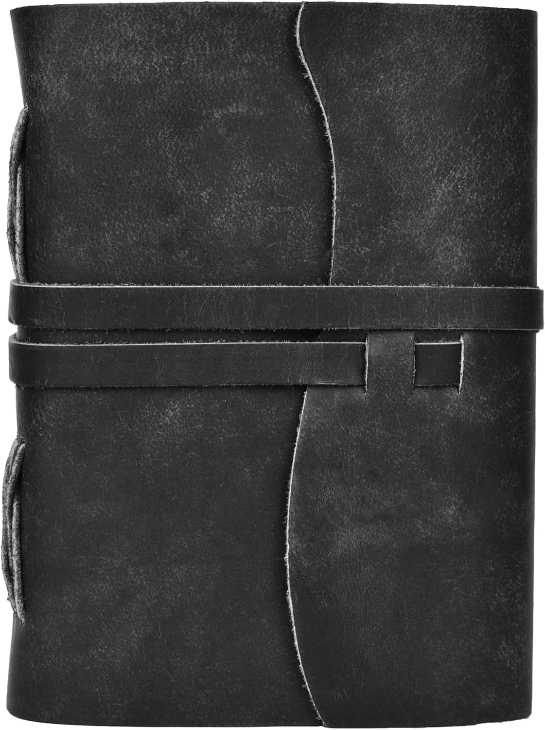 LEATHER VILLAGE Leather Bound Journal - Black, 8"X6", 220 Pages - Vintage Blank Paper Diary for Writing, Drawing, Sketchbook, and Travel Notebook - Ideal for Women and Men