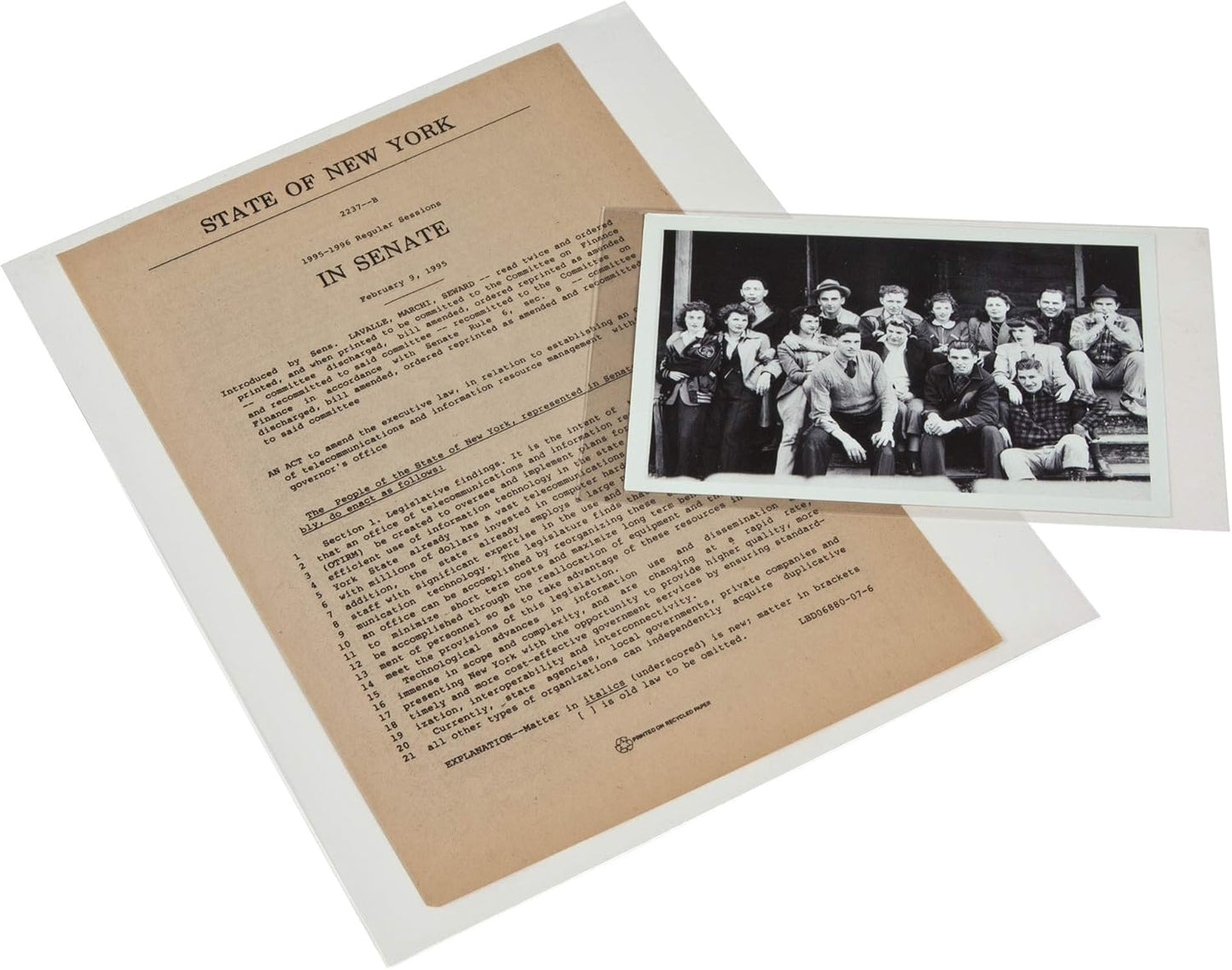 Gaylord Archival 3 mil Archival Polyester L-Sleeves for Photos & Documents (10-Pack) - Fits up to 8 1/2 x 11