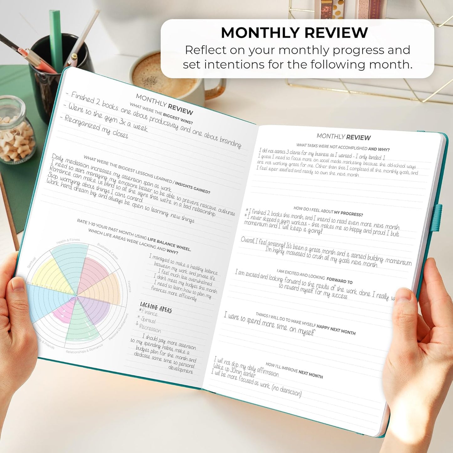 Clever Fox Planner PRO Schedule – Undated Weekly & Monthly Life Planner with Time Slots, Appointment Book & Daily Organizer, A4 (Dark Teal)