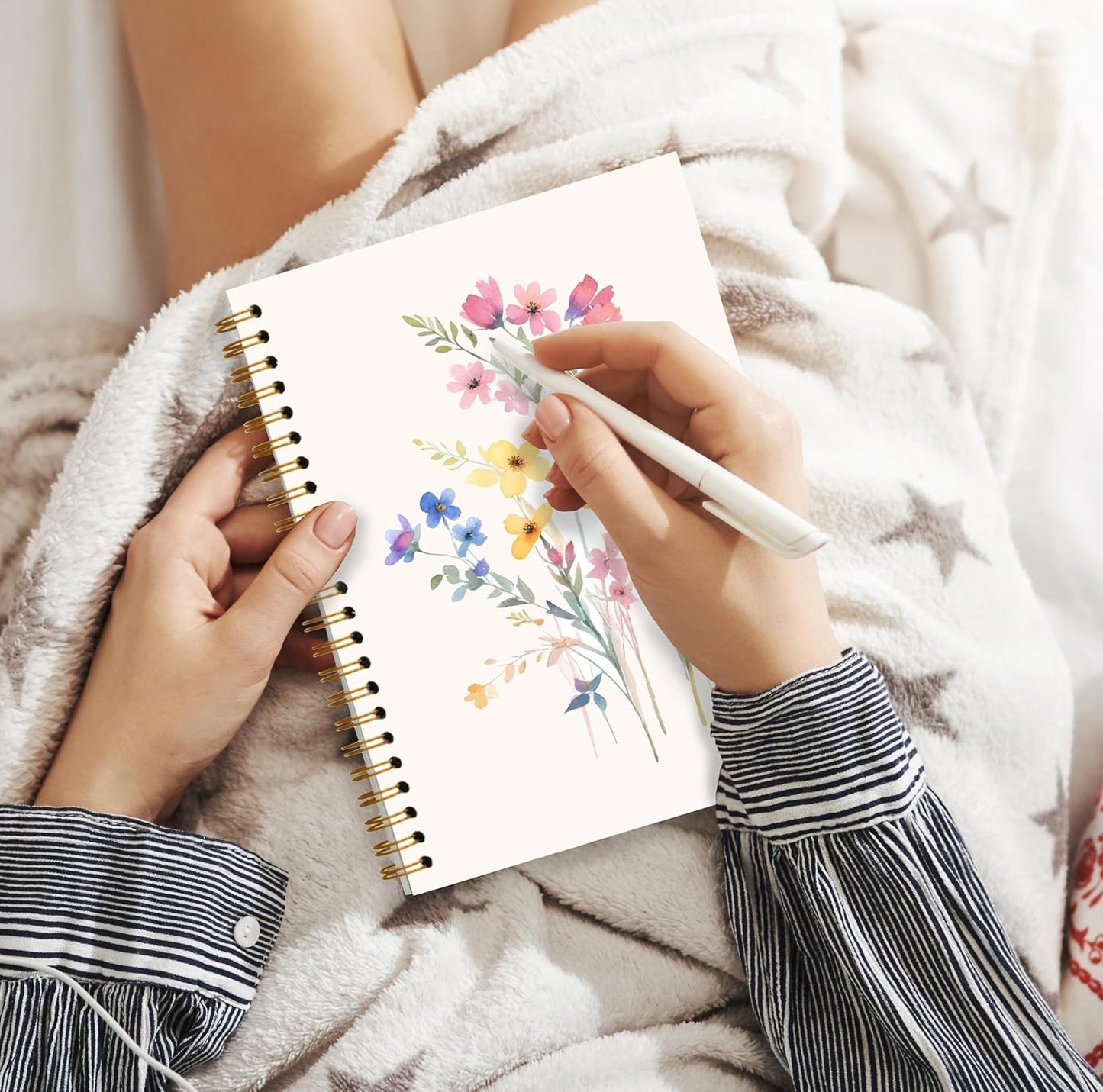 Vintage Wild Flower Botanical Plant Notebook 07,Rustic Spring Floral Cottagecore Notebook Journal for Work Office School Student Teacher,Hardcover Spiral Notebook 5.5x8.9