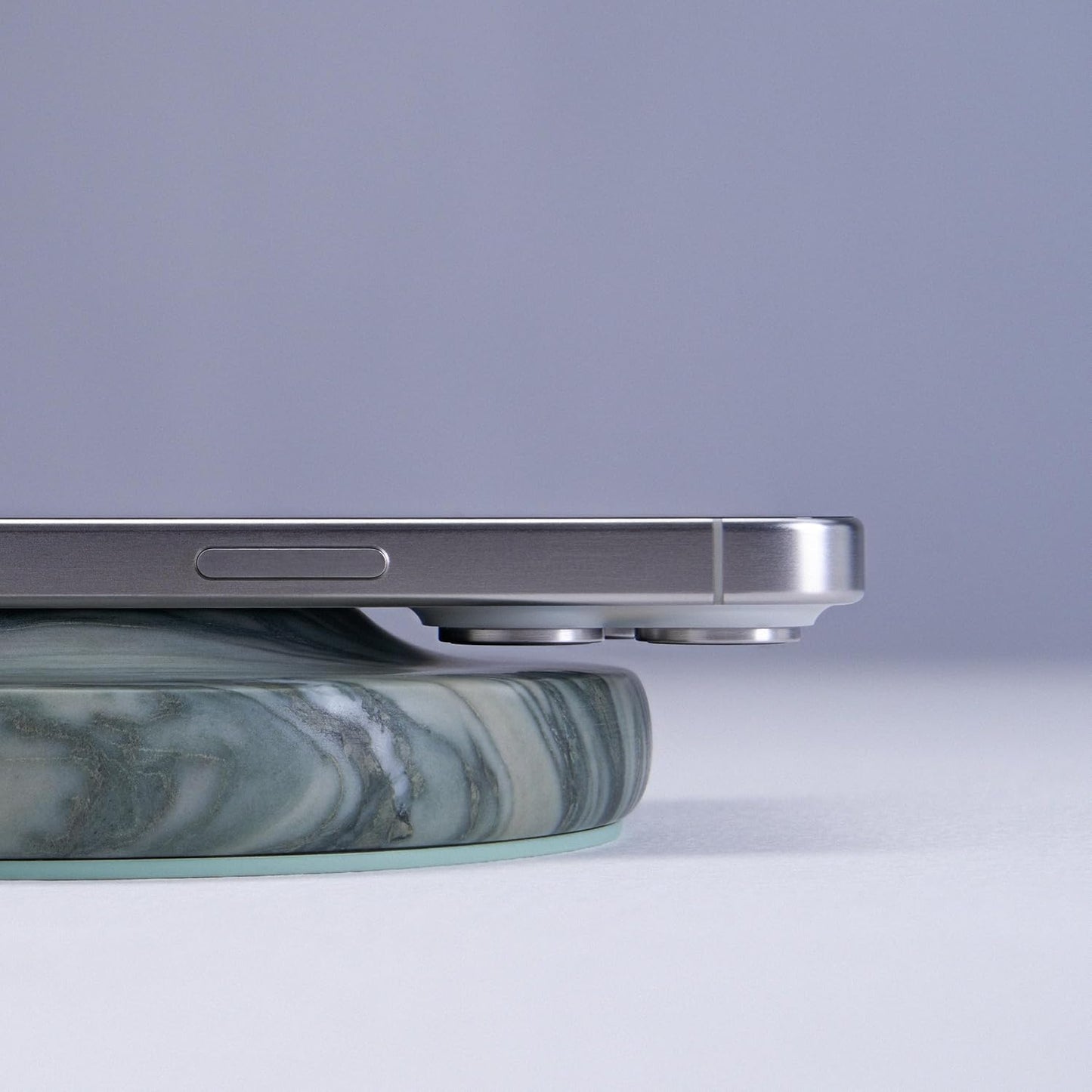Einova Classic Stone – Marble Wireless Charging Pad Designed in Italy, Integrated 6 ft USB-C Cable, Smartphones, Wireless Earbuds, Smartwatches – Pine Verde Alpi Marble