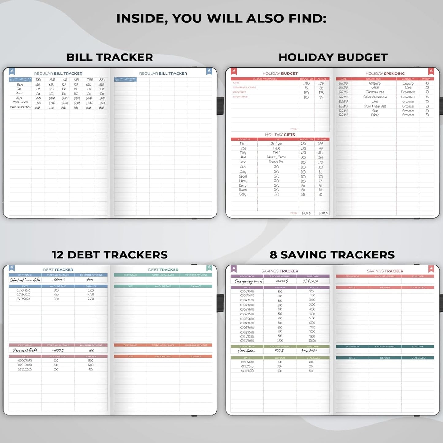 Clever Fox Bi Weekly Budget Planner – Undated Financial Organizer Book – Expense Tracker, Budgeting & Bill Notebook, A5 (Black)