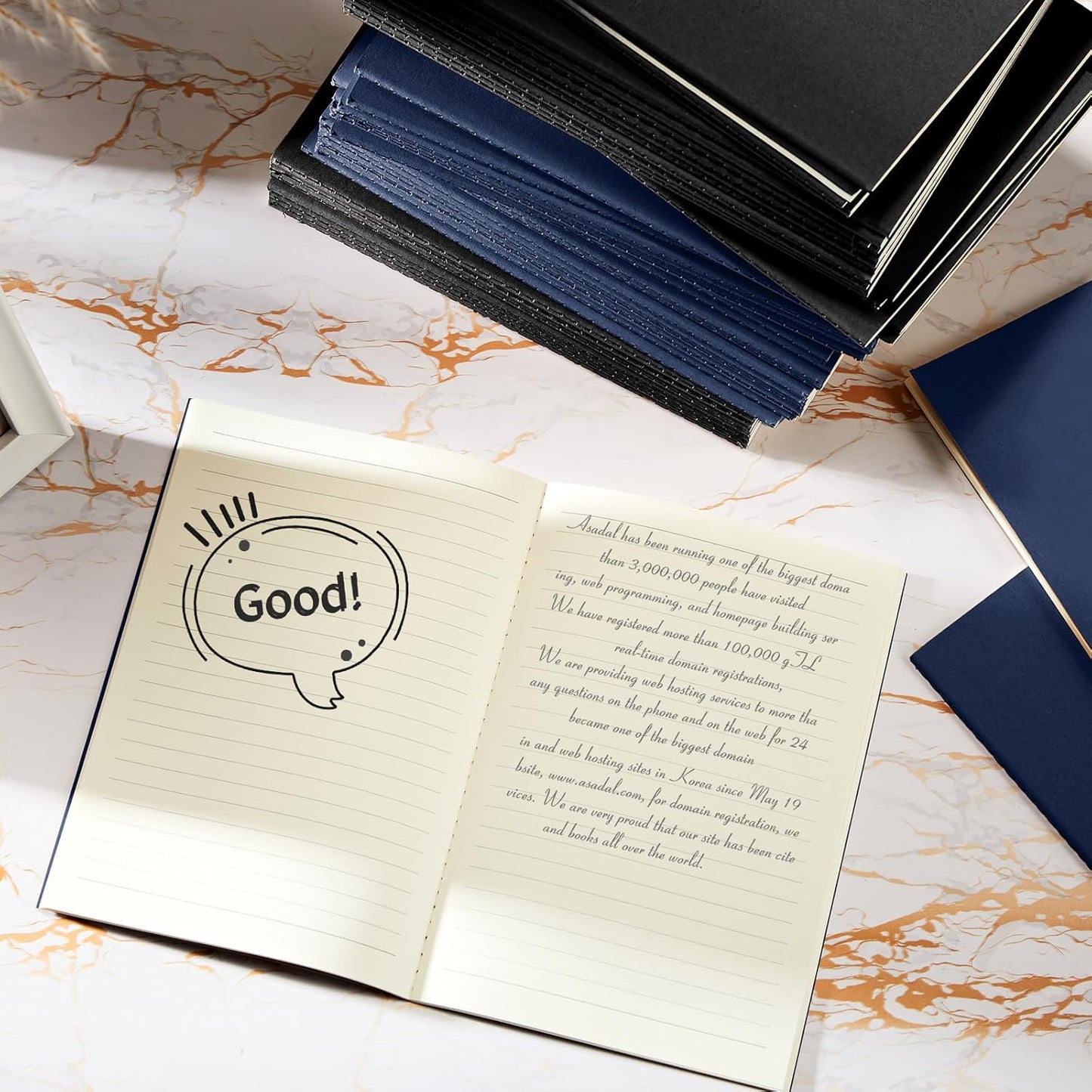 Mimorou 100 Pcs Kraft Notebook Journals 5.5 Inch x 8.3 Inch A5 Softcover Notebooks Bulk for Writing Sketch Office Notepad with 60 Pages 30 Sheets(Black, Navy,Lined)